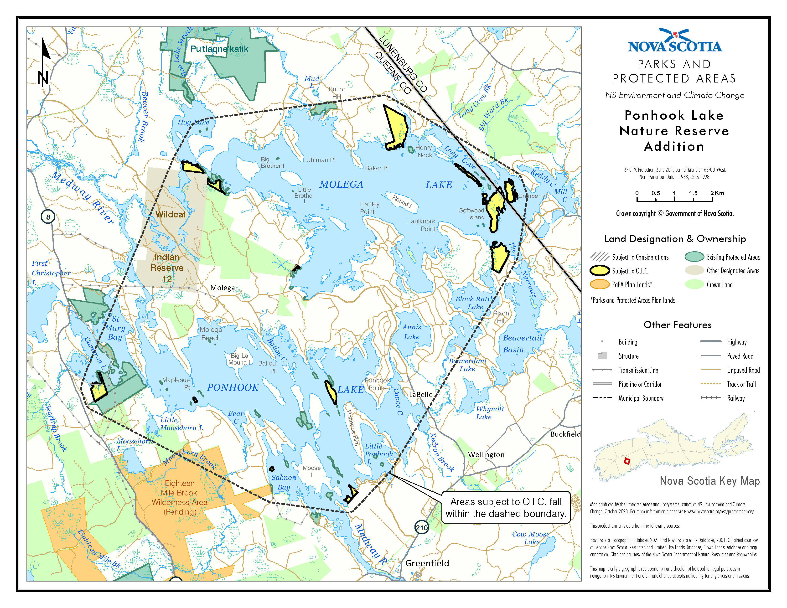 Map Showing Approximate Boundaries of Addition to Ponhook Lake Nature Reserve