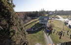 A view from the top of 15-metre (50-feet) 70-year old, white spruce which will be lit in a televised ceremony in Boston before a crowd of about 30,000 and to a TV audience of about 300,000.
