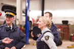 RCMP Const. Sherrie Curley and Al LeBlanc at the safe winter driving event in Halifax.