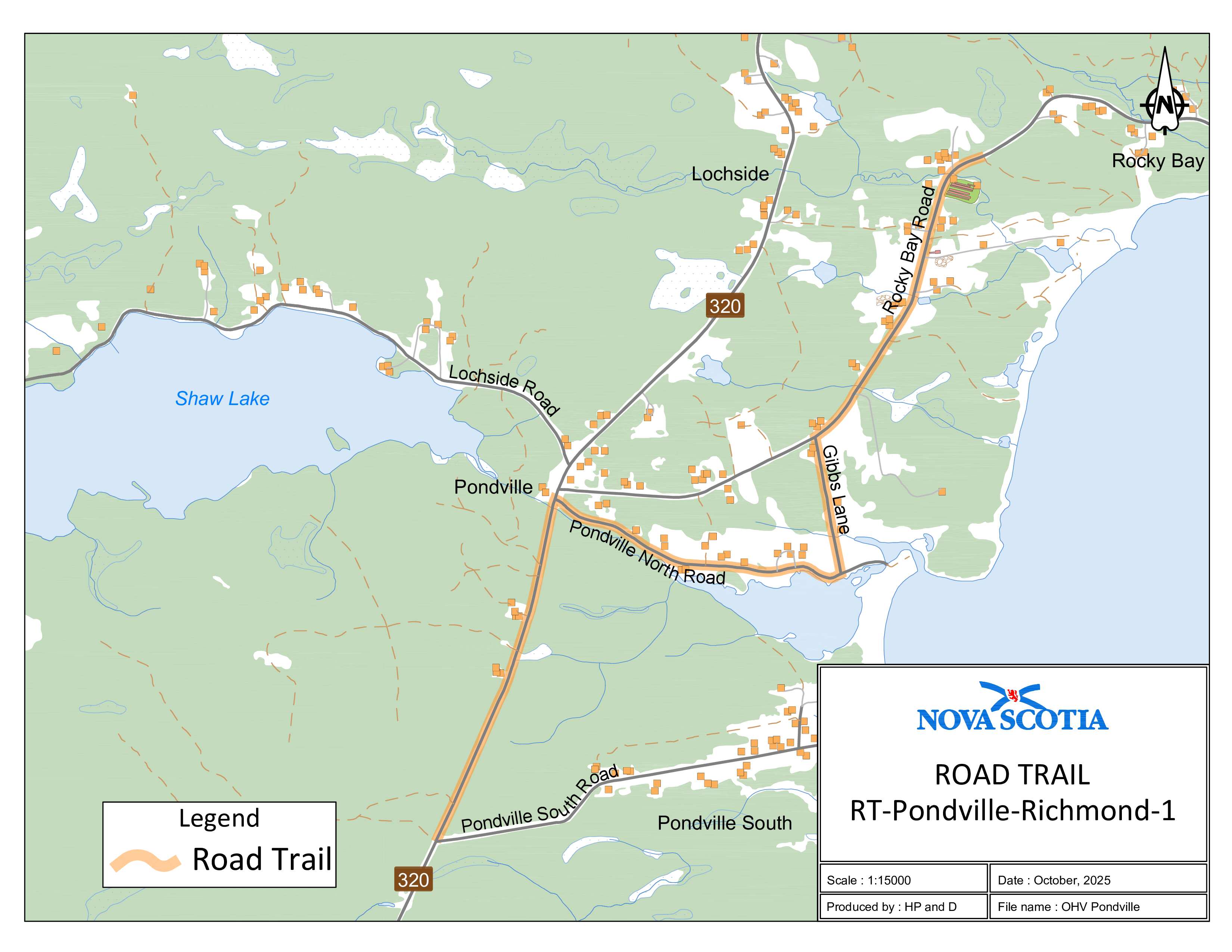 Graphic showing map of Pondville, Richmond County