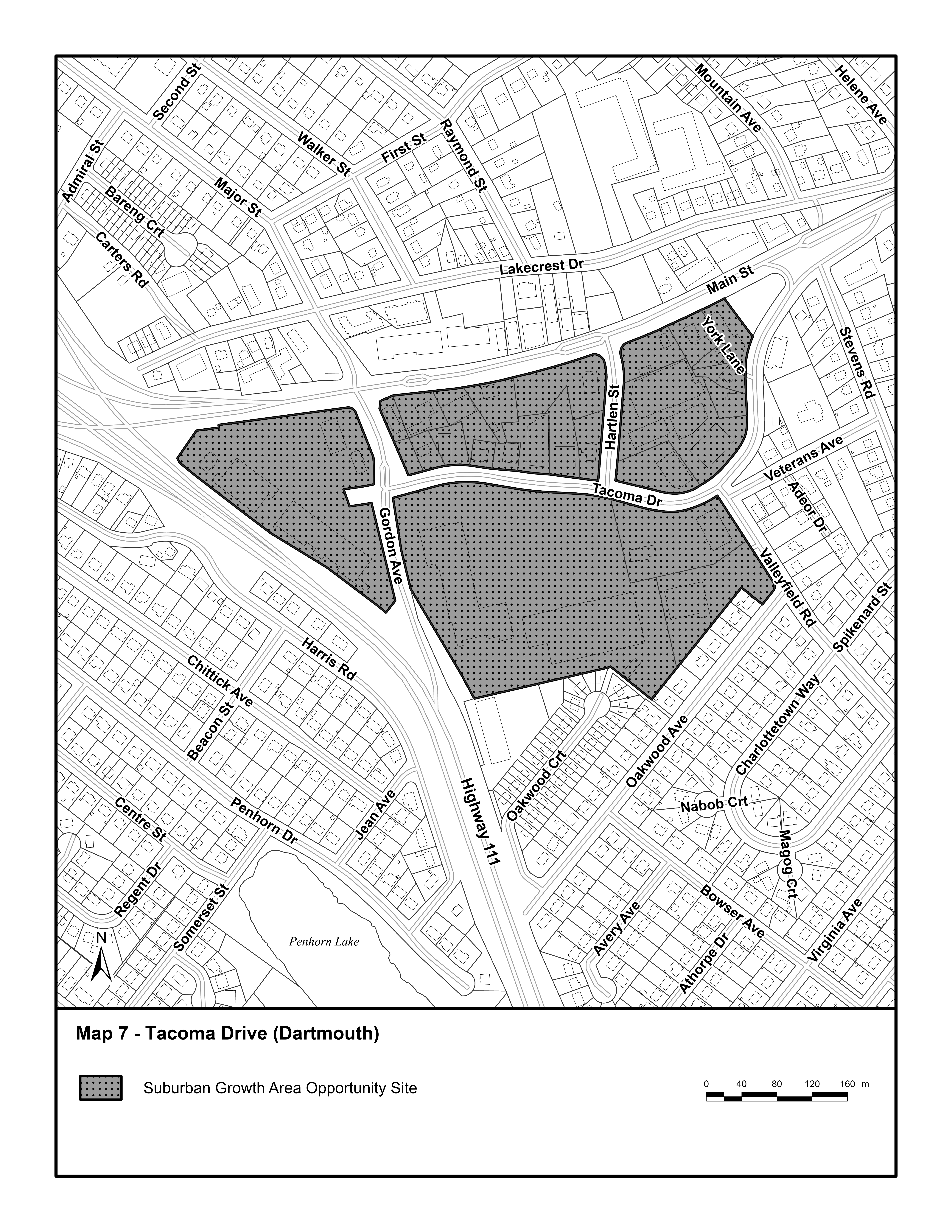 Graphic showing Map 7 - Tacoma Drive (Dartmouth)