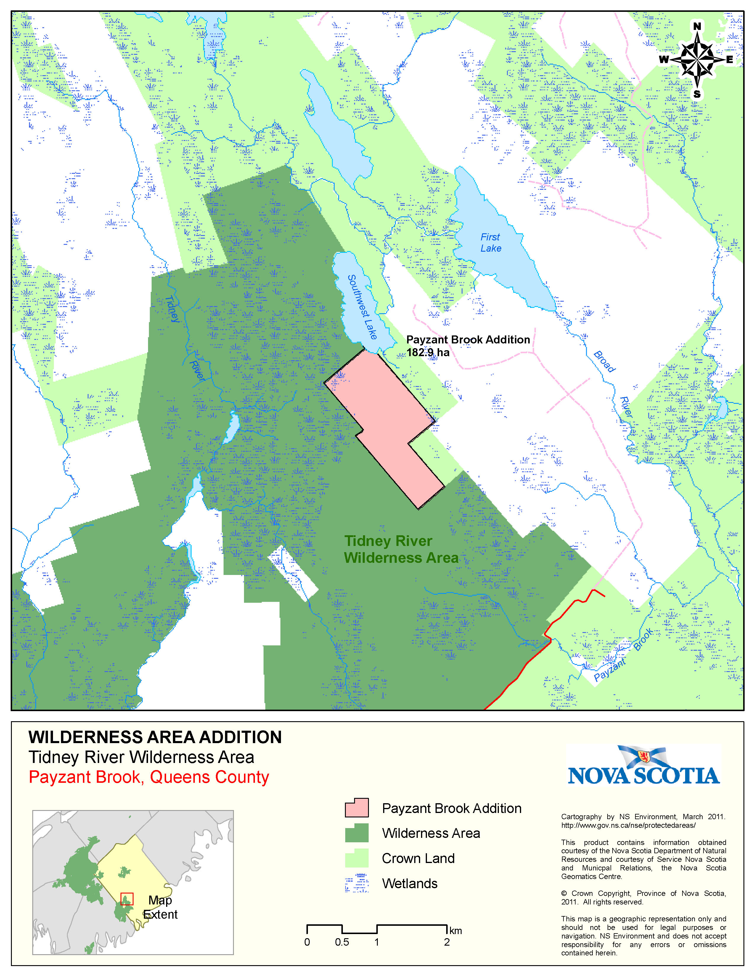 Approximate Boundaries of Crown Land at Payzant Brook, Queens County