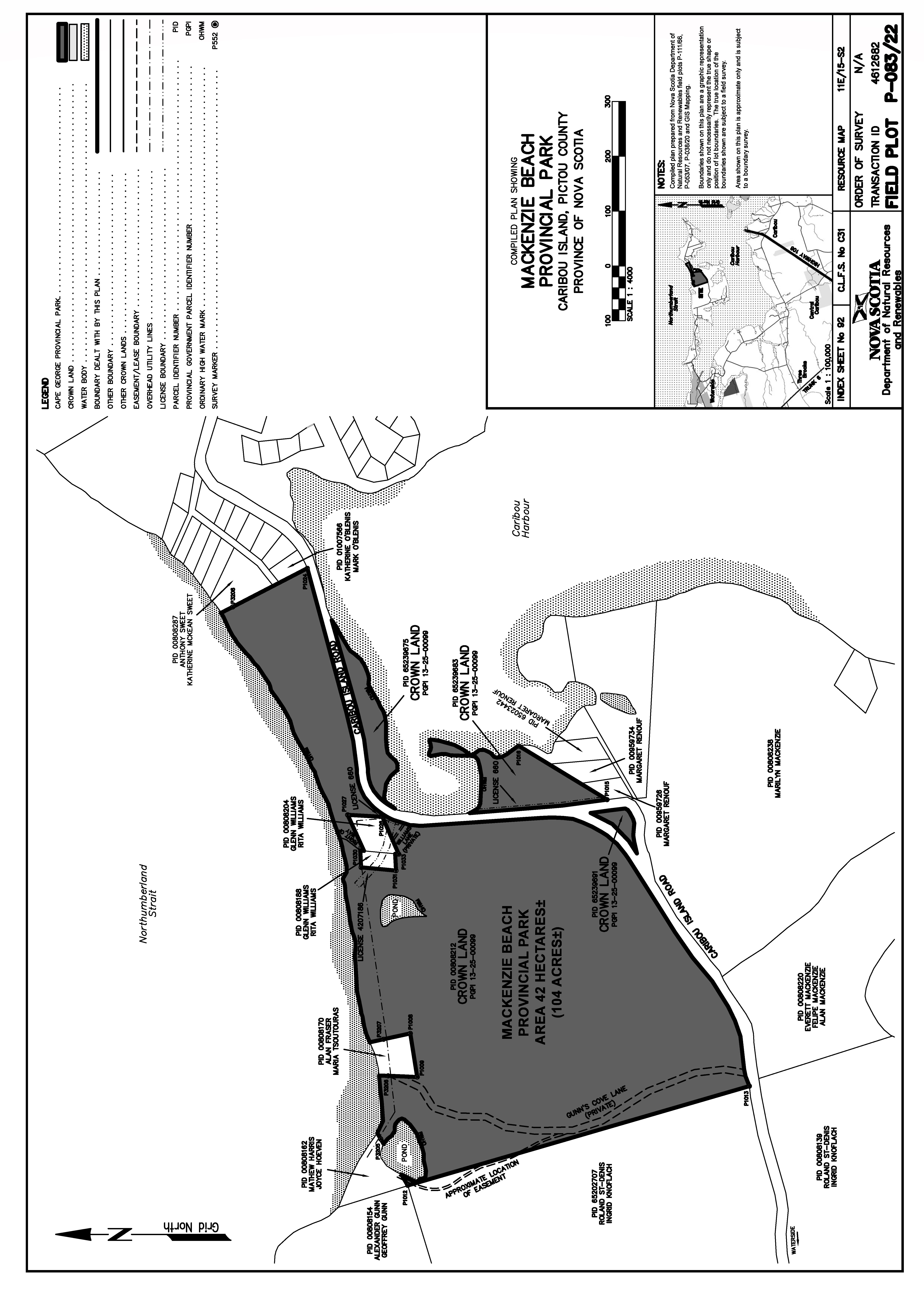 Graphic showing map of MacKenzie Beach Provincial Park