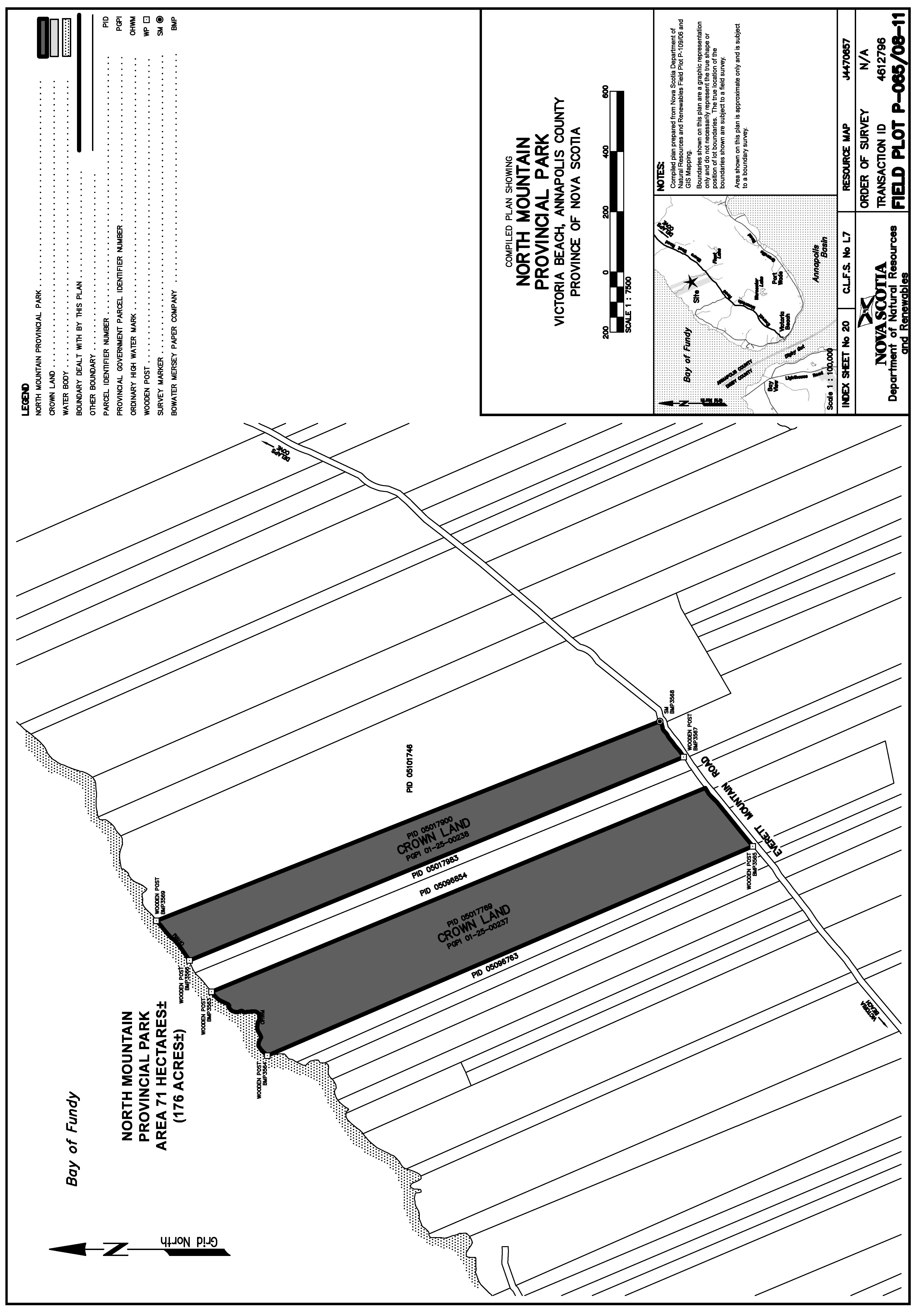 Graphic showing map of North Mountain Provincial Park