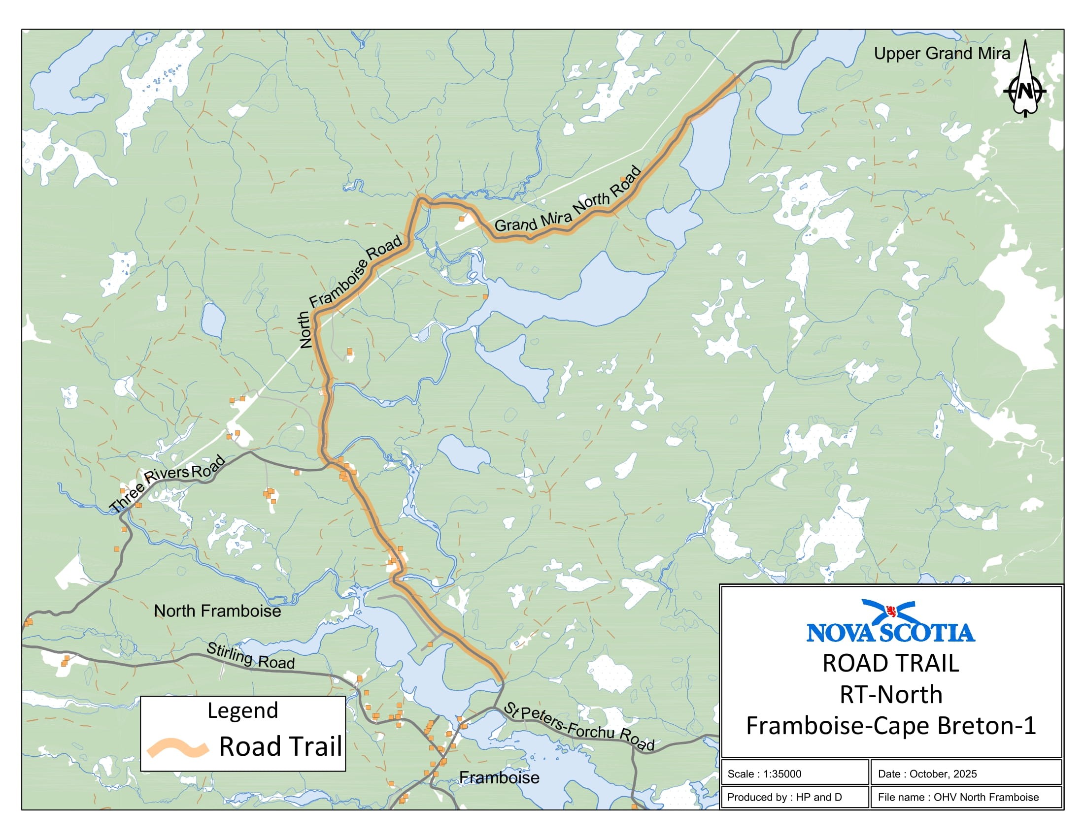 Graphic showing map of North Framboise, Richmond County