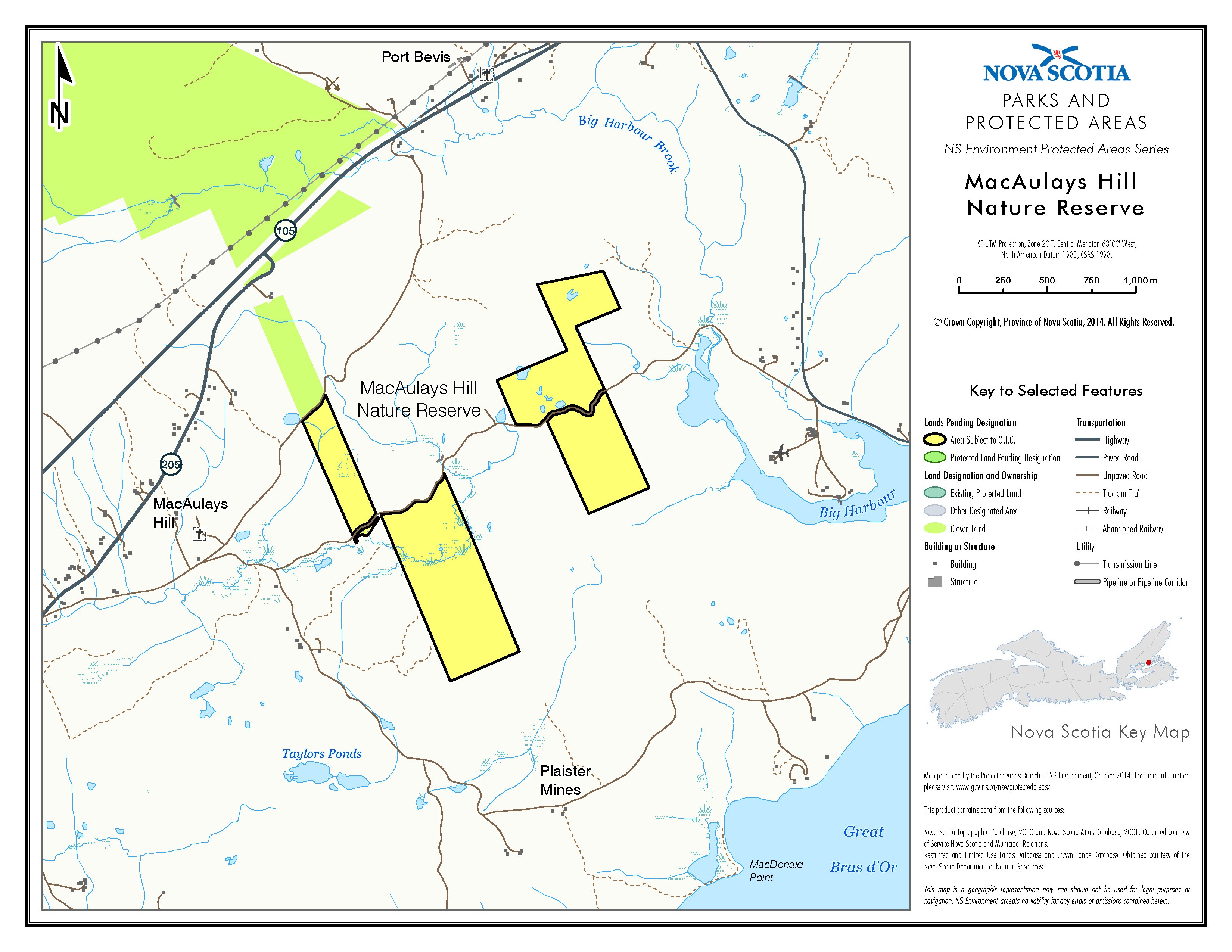 Map of MacAulays Hill Nature Reserve