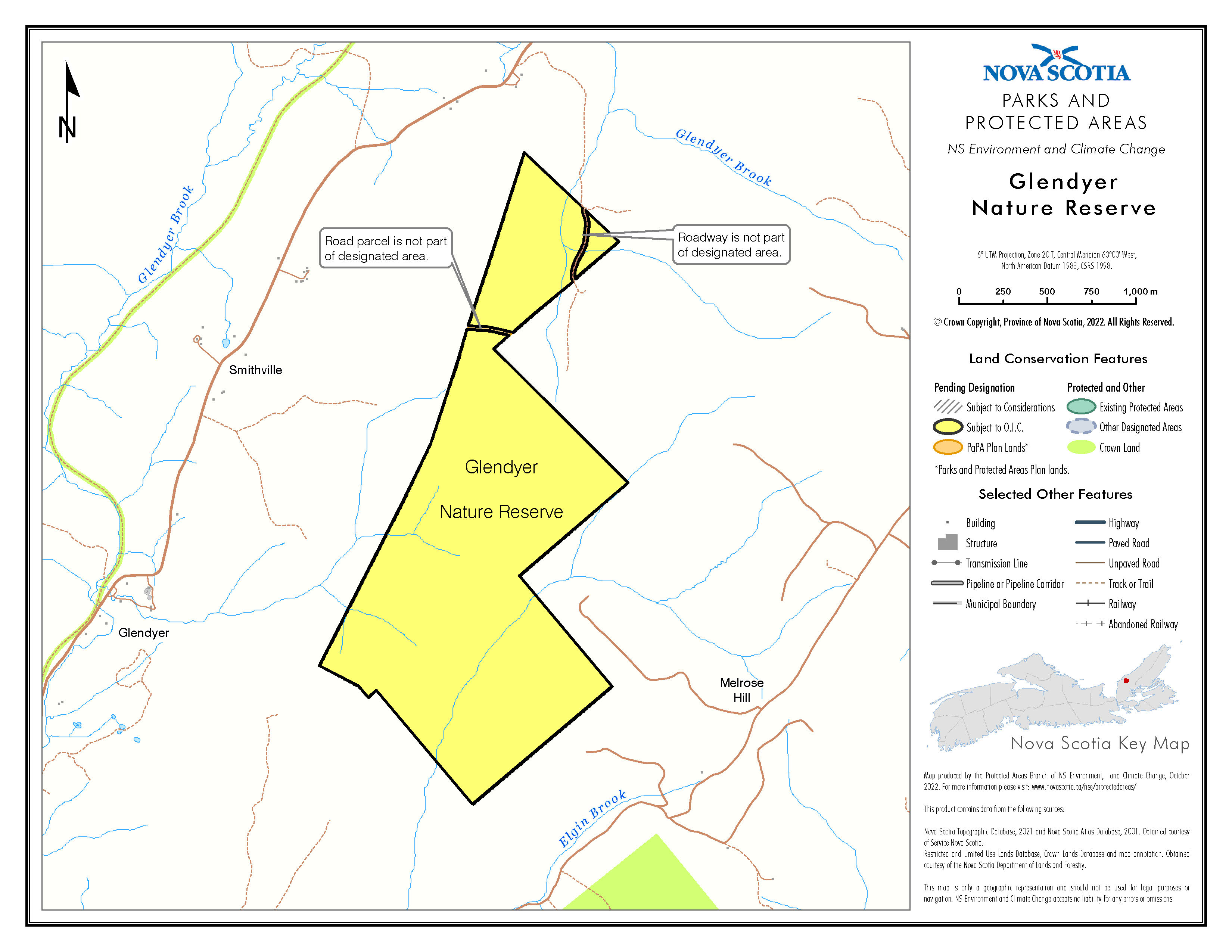 Map of Glendyer Nature Reserve