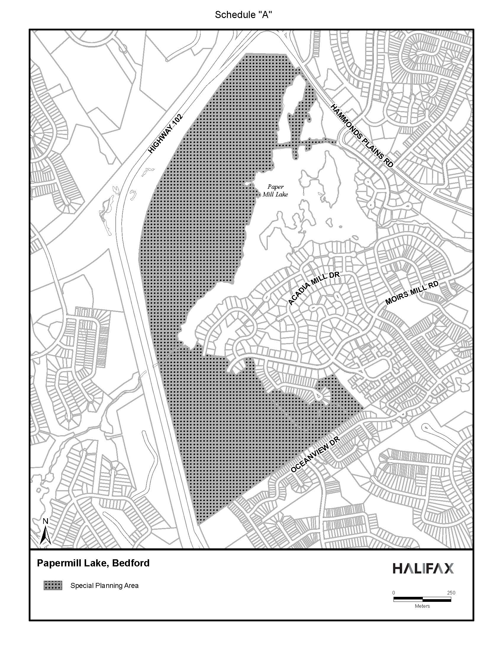 Graphic showing map of Papermill Lake Special Planning Area