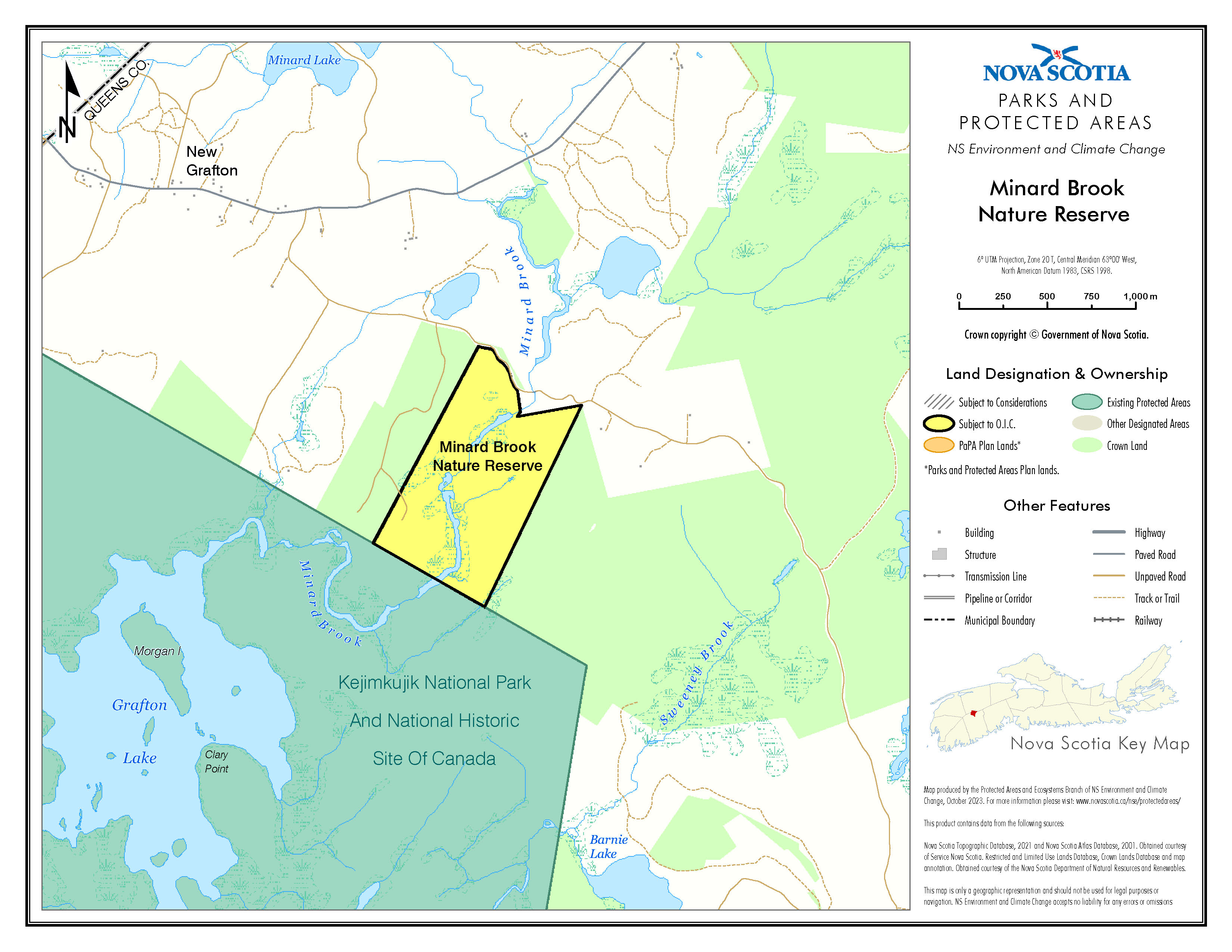 Map Showing Approximate Boundaries of Minard Brook Nature Reserve