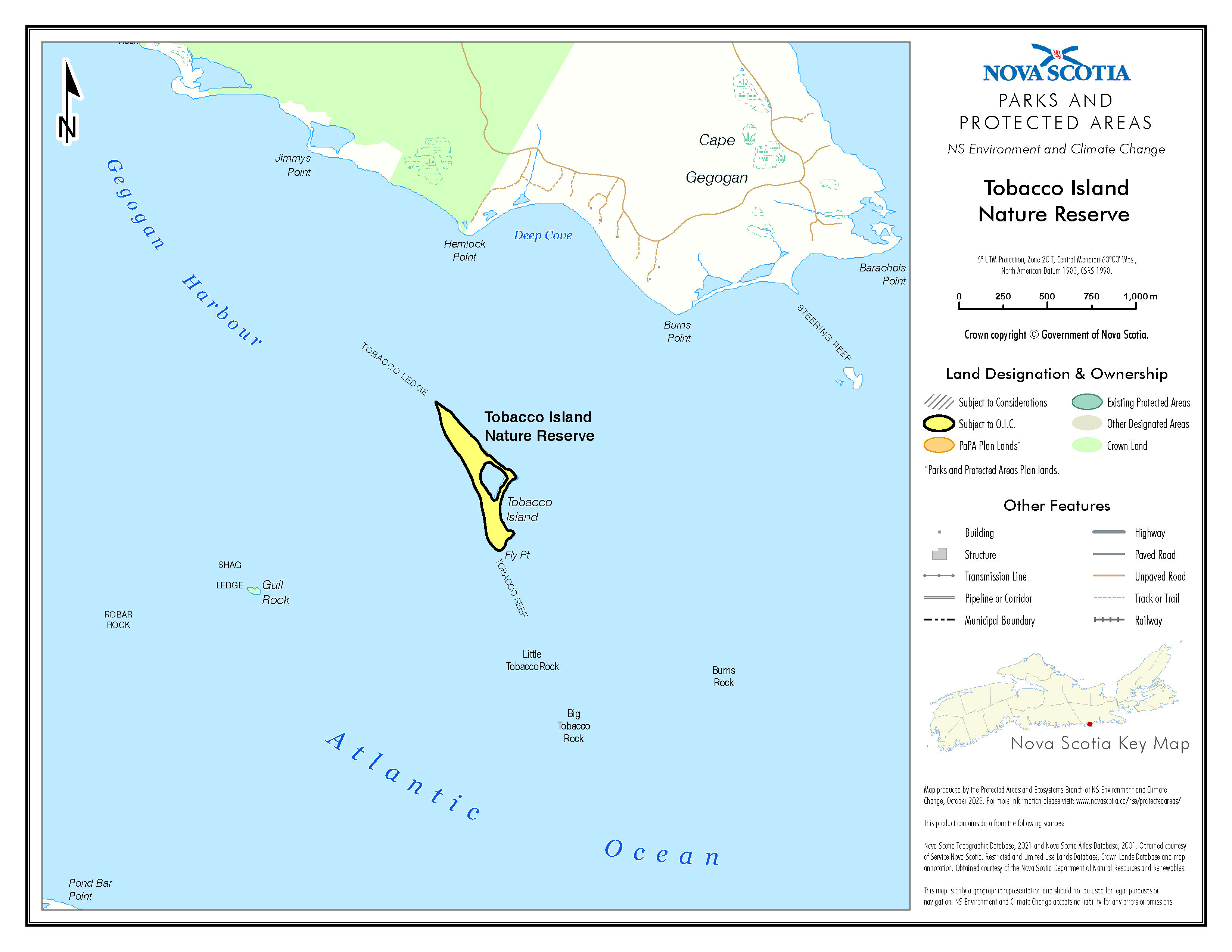 Map Showing Approximate Boundaries of Tobacco Island Nature Reserve