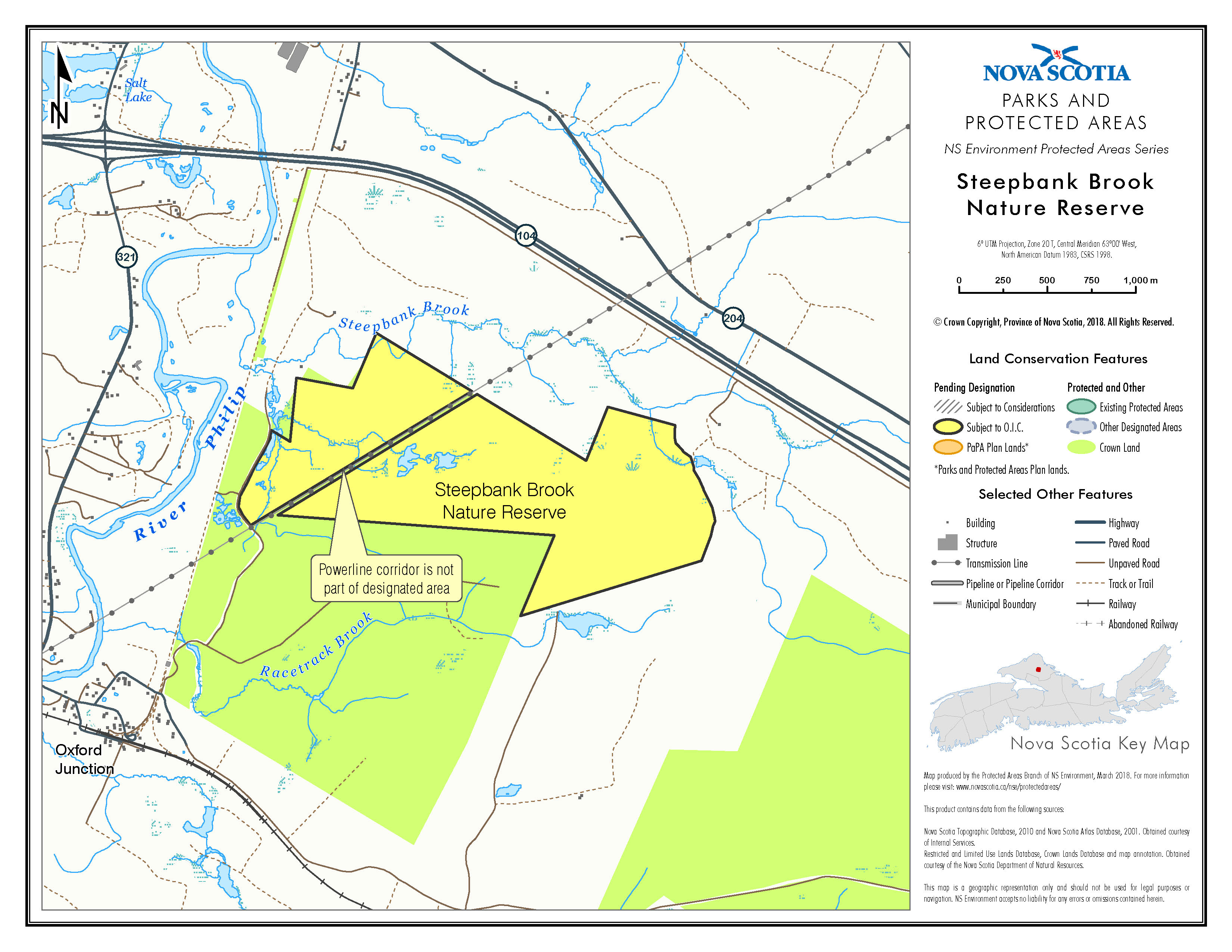 Map of Steepbank Brook Nature Reserve