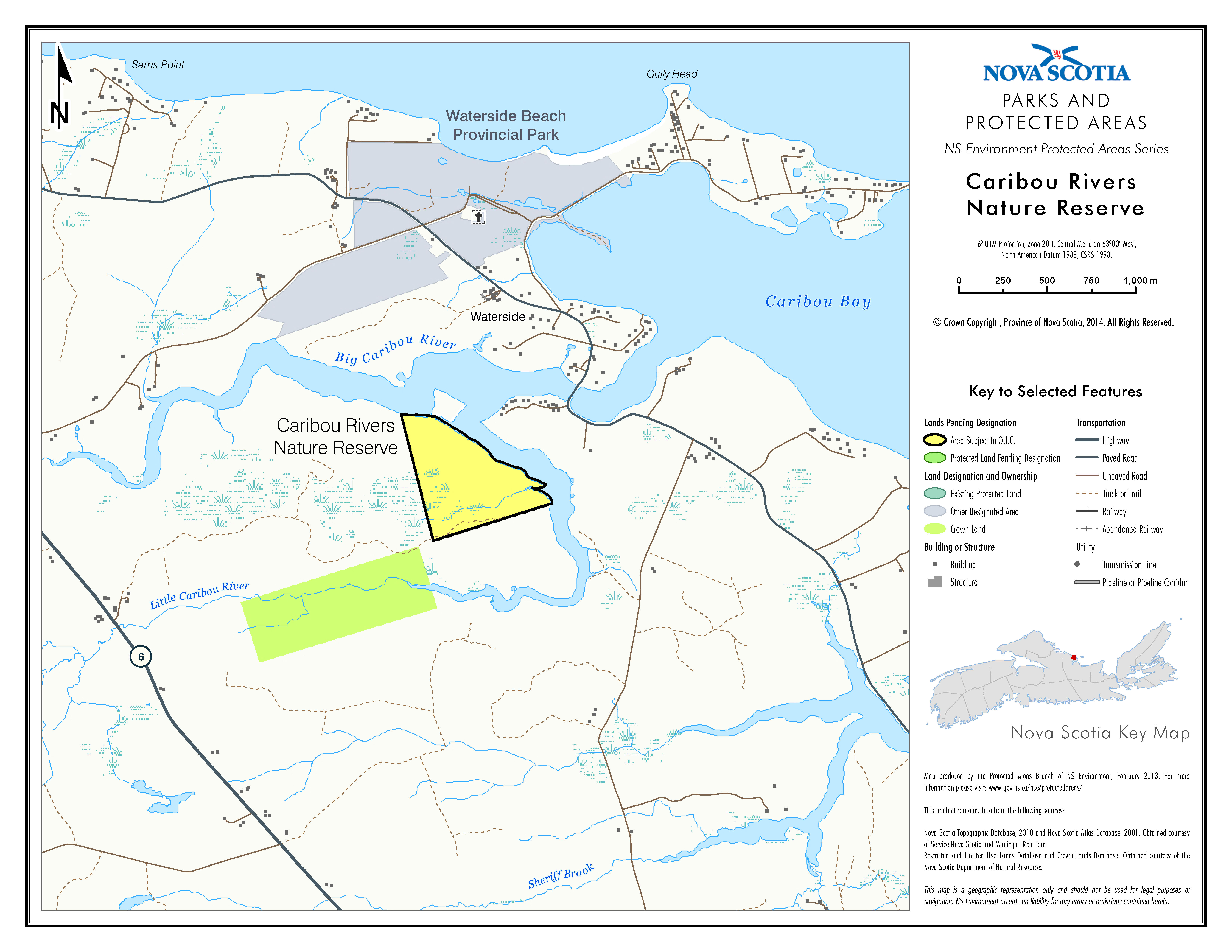 Map of Caribou Rivers Nature Reserve