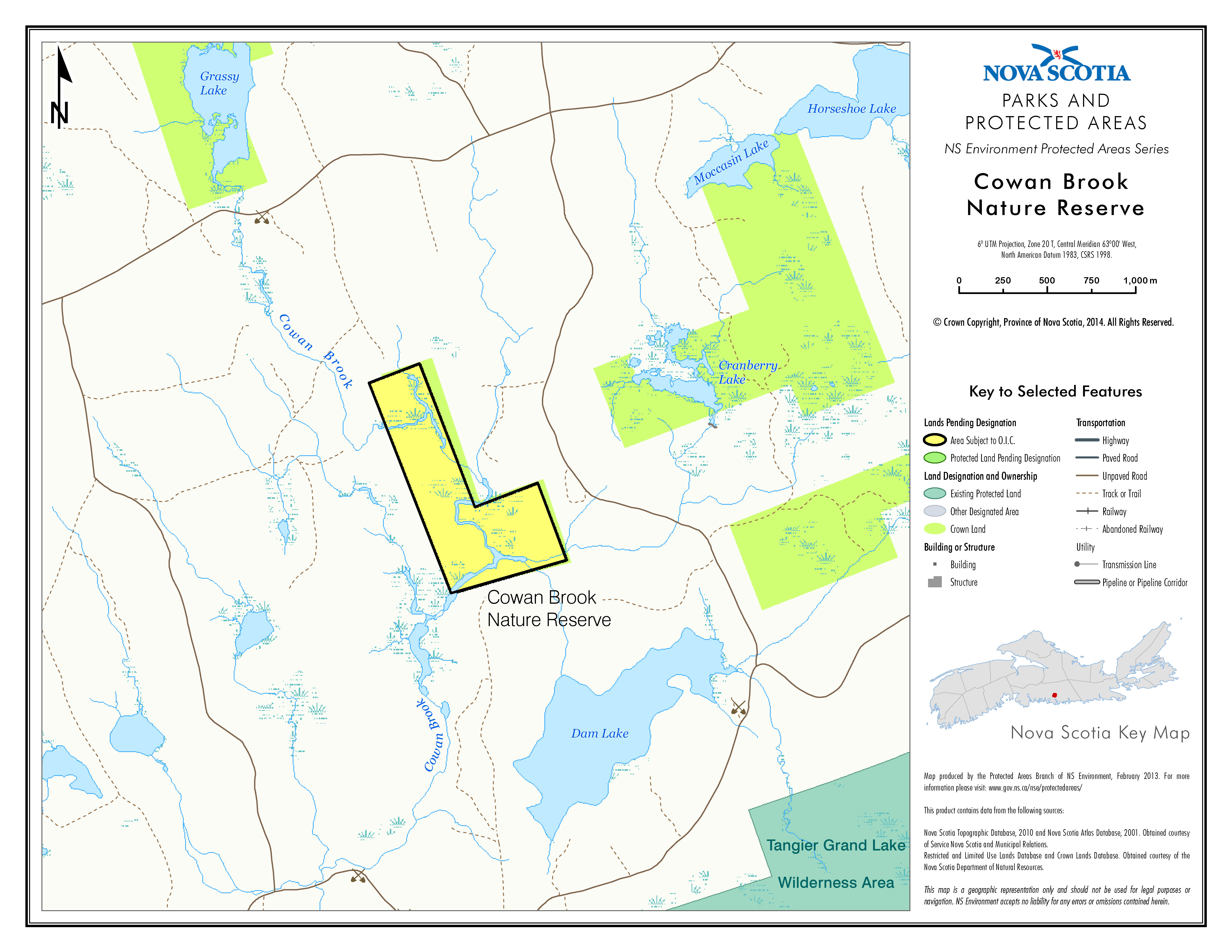 Map of Cowan Brook Nature Reserve