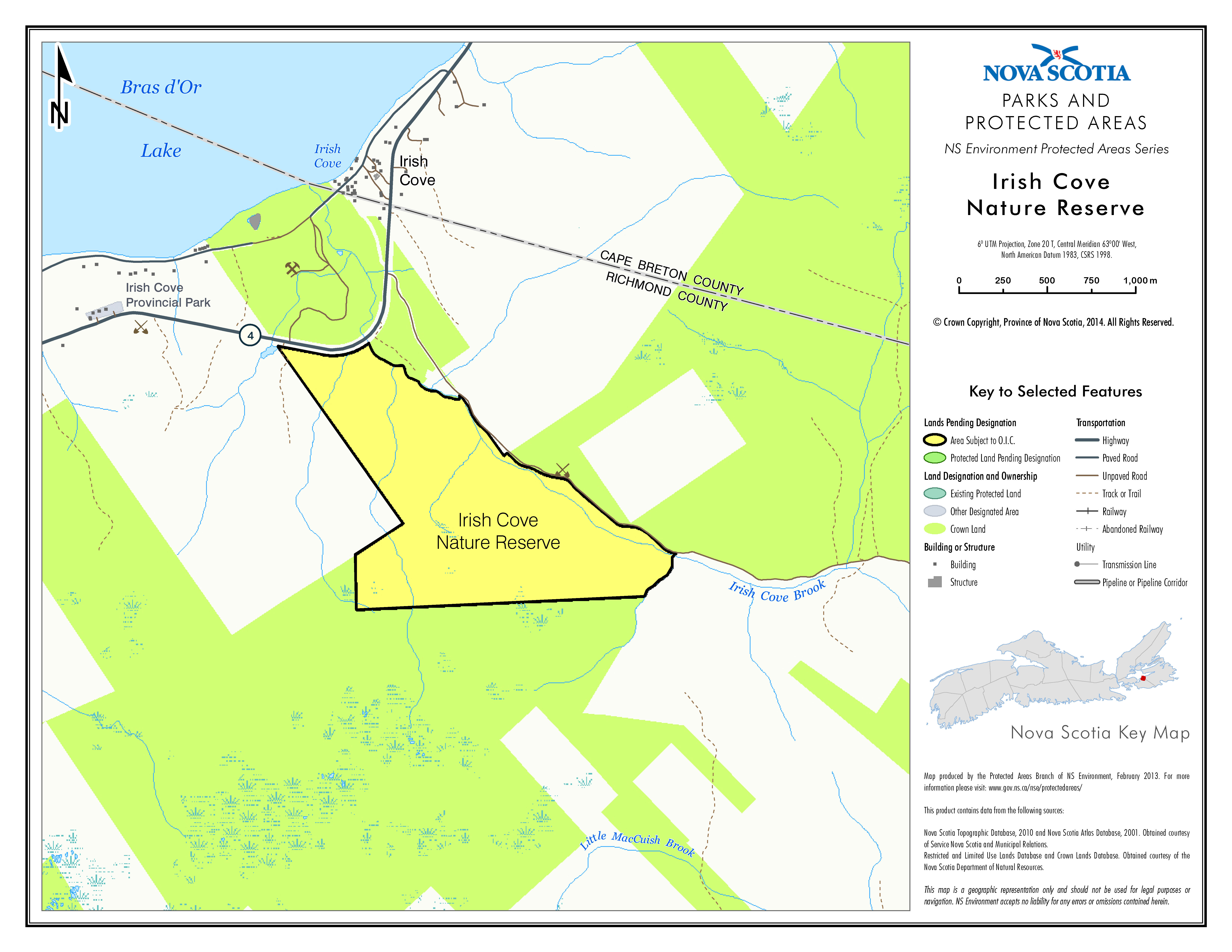 Map of Irish Cove Nature Reserve