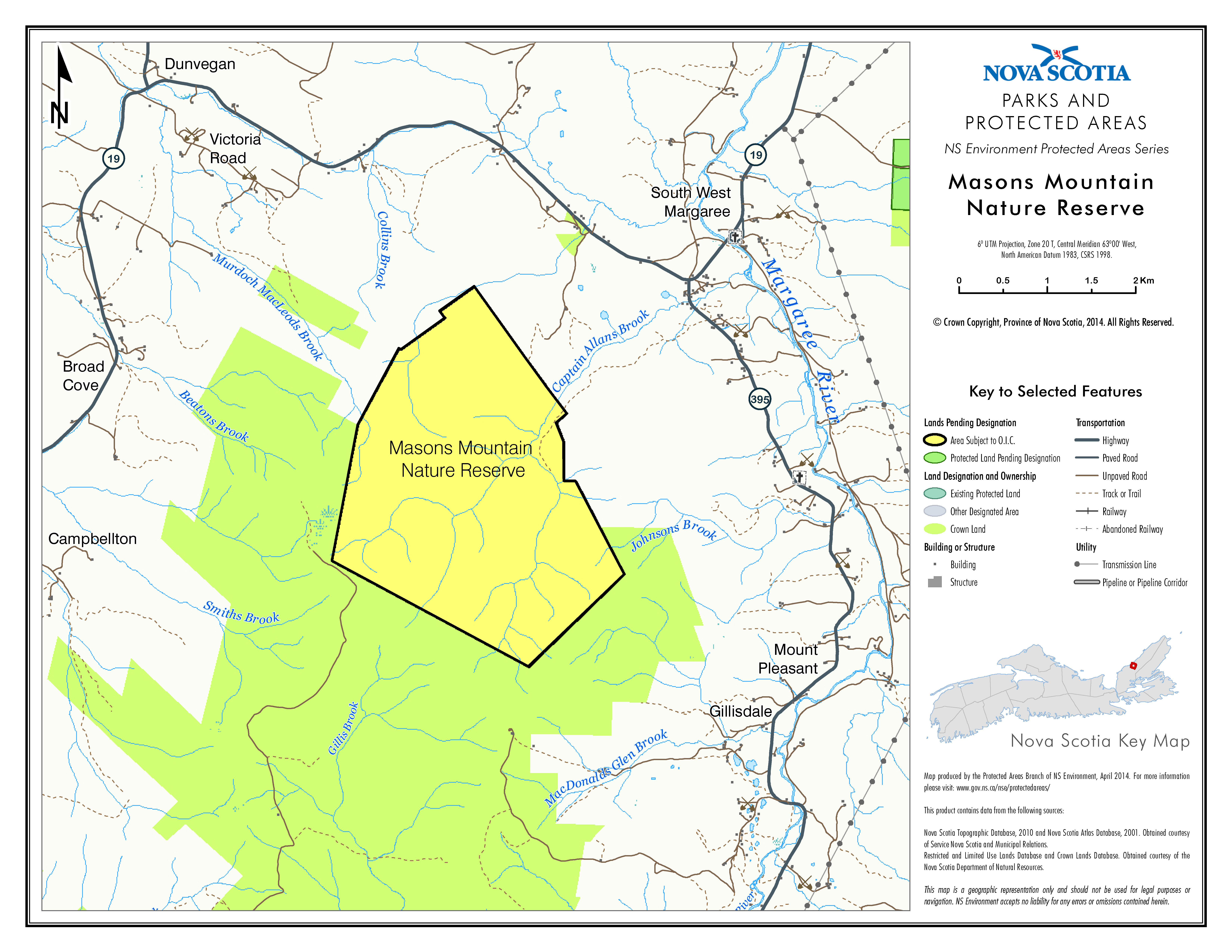 Map of Masons Mountain Nature Reserve