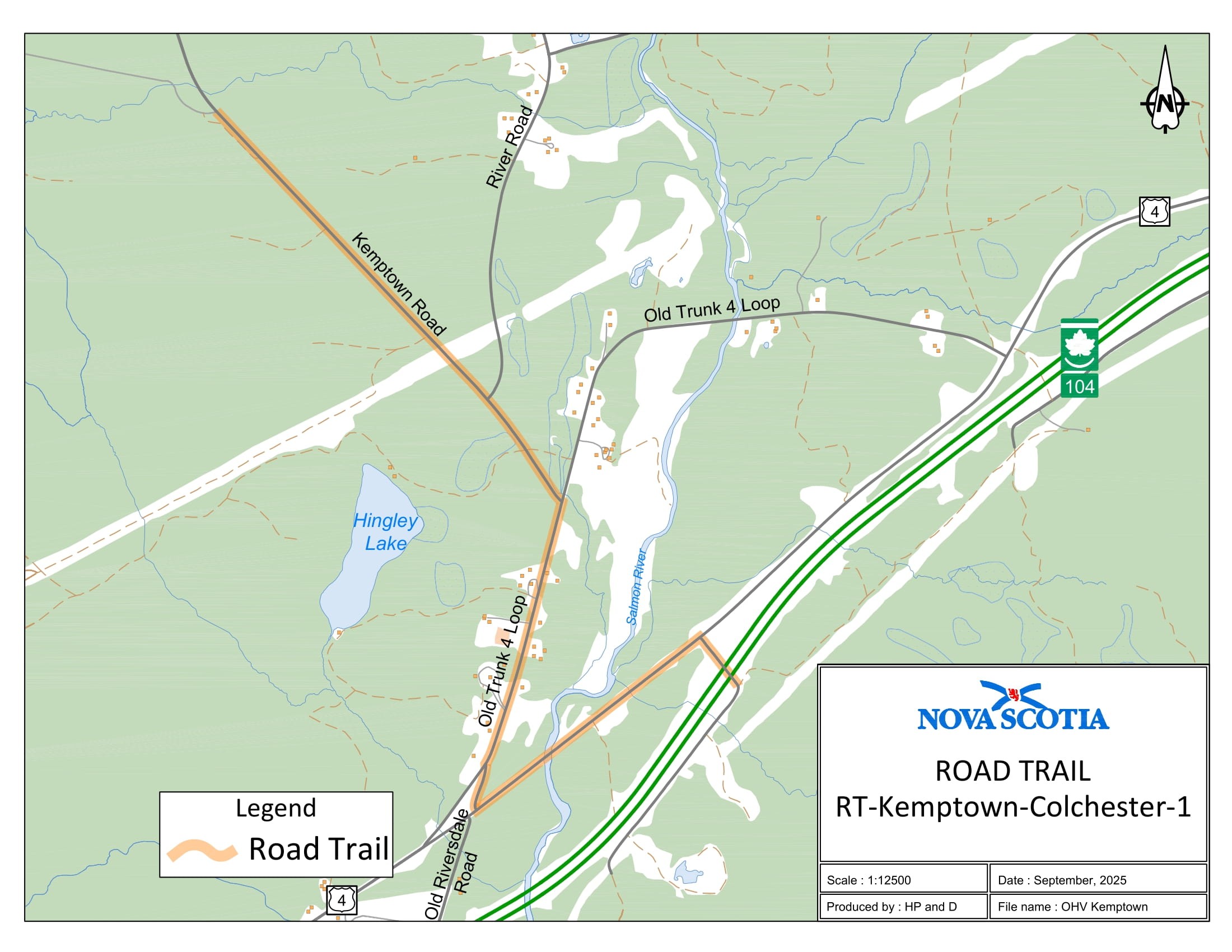 Graphic showing map of Kemptown, Colchester County
