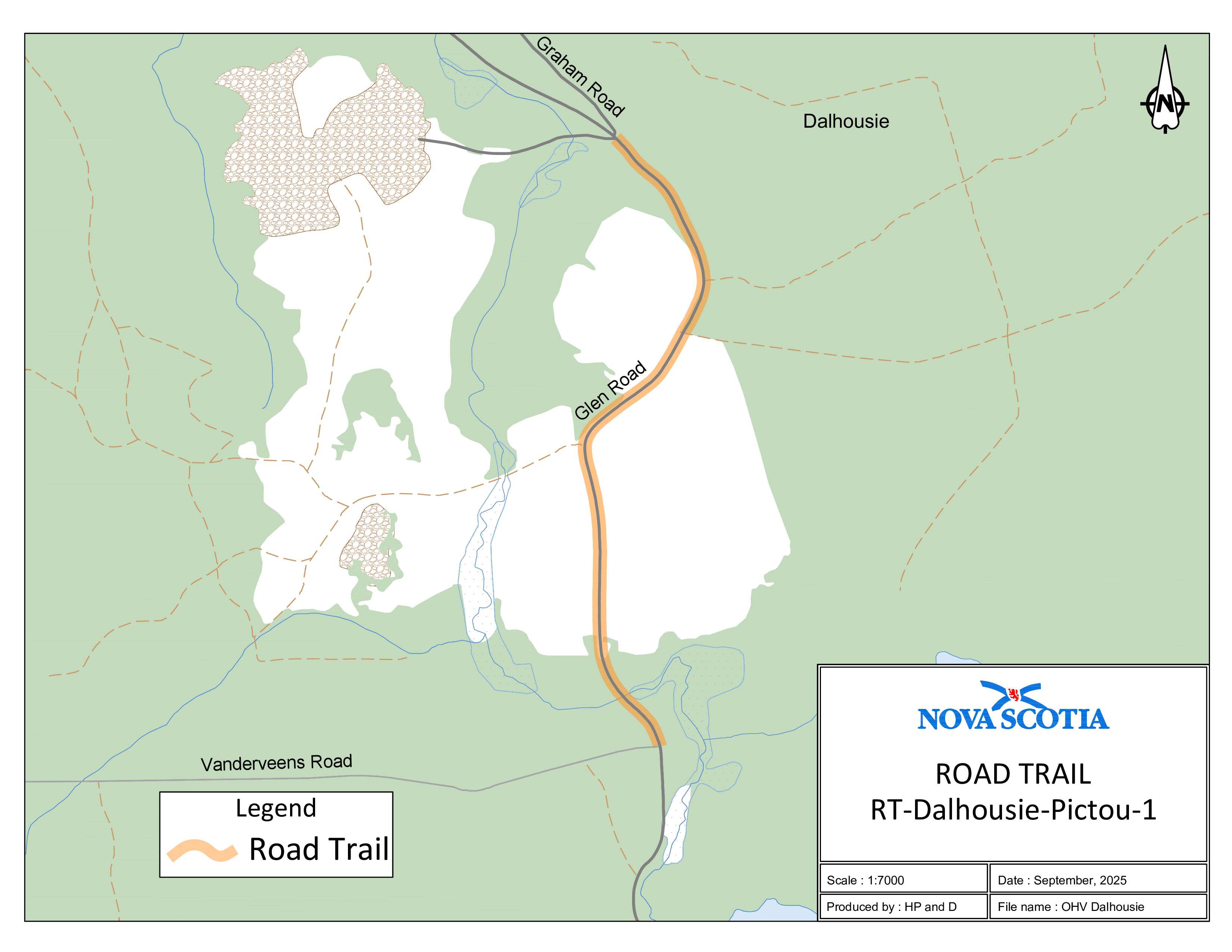 Graphic showing map of Dalhousie, Pictou County