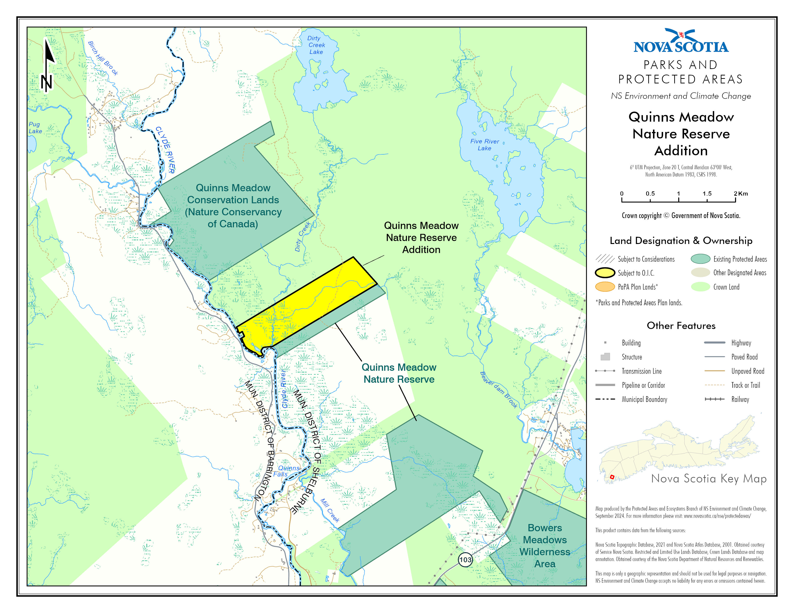 Graphic showing map of addition to Quinns Meadow Nature Reserve