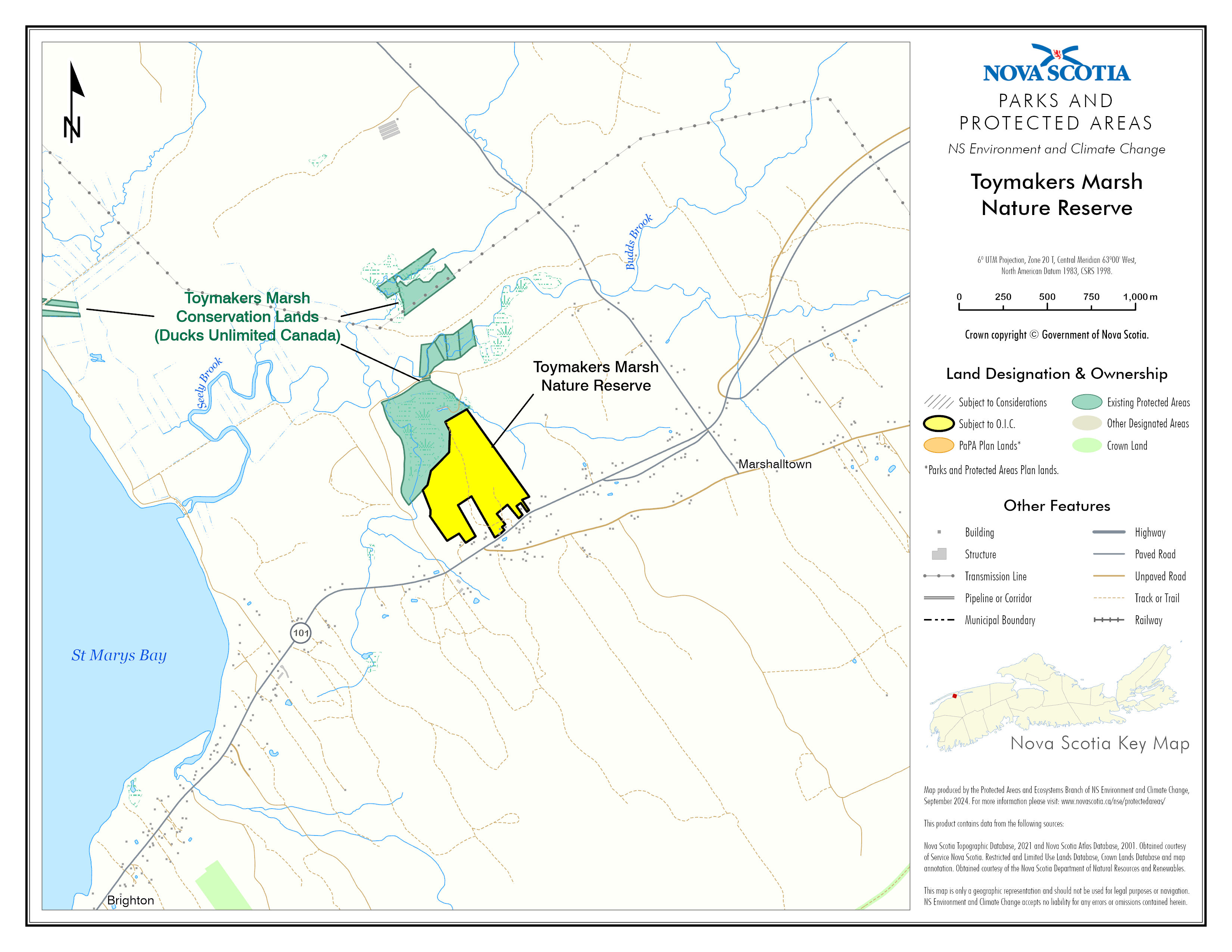 Graphic showing map of Toy Makers Marsh Nature Reserve