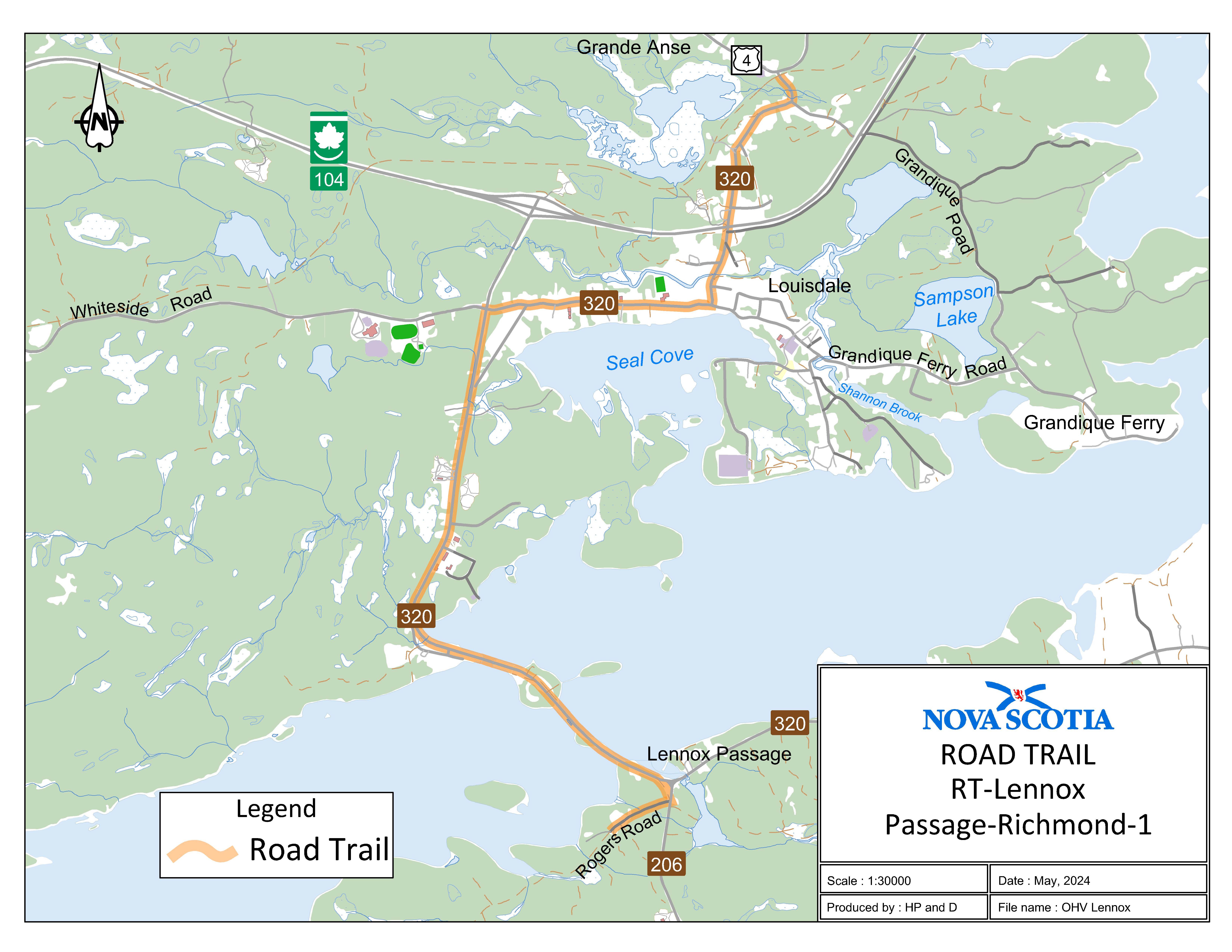 Graphic showing map of Lennox Passage, Richmond County Road Trail