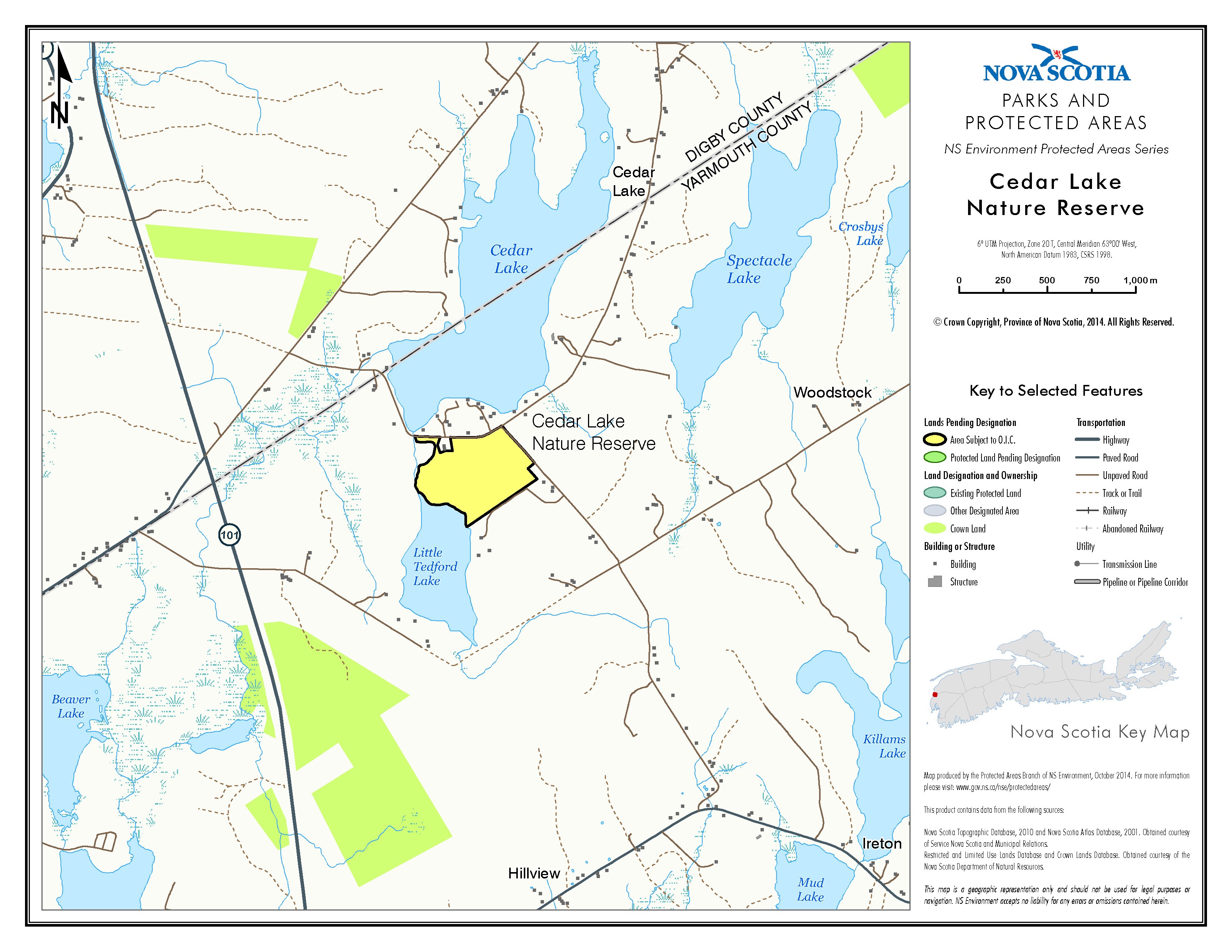 Map of Cedar Lake Nature Reserve