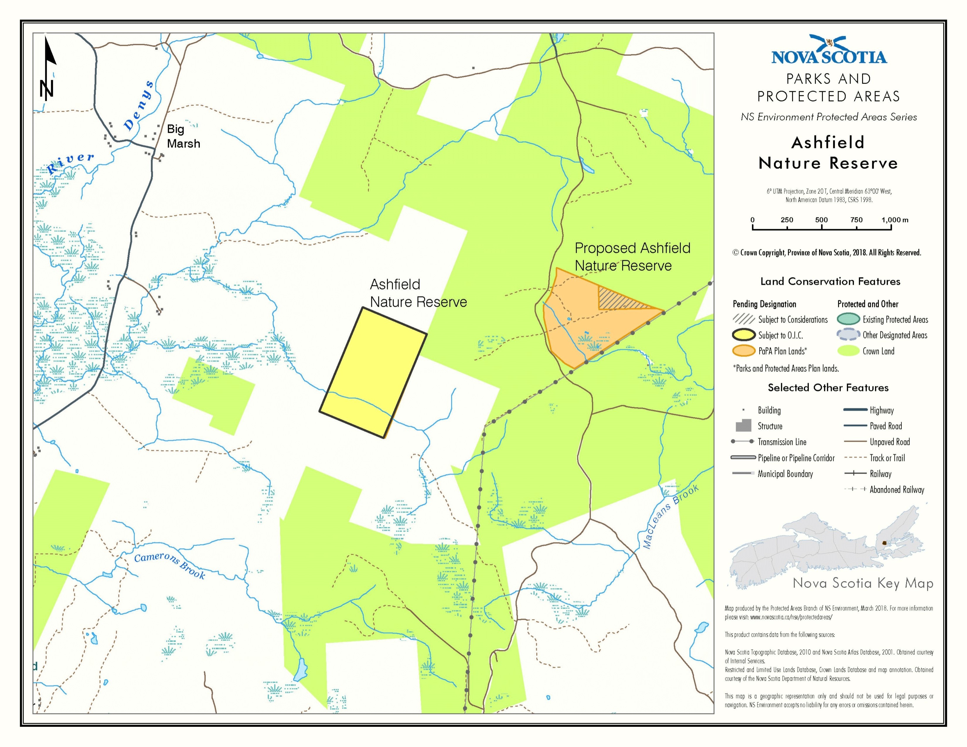 Graphic showing map of Ashfield Nature Reserve