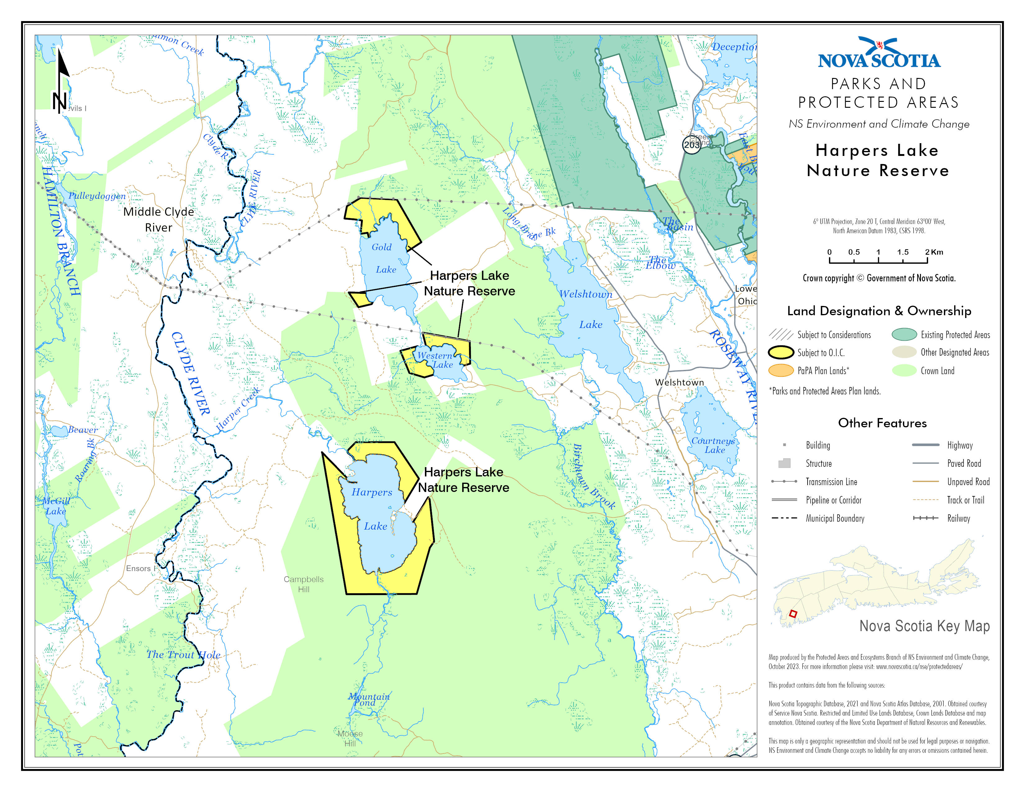 Map Showing Approximate Boundaries of
Harpers Lake Nature Reserve
