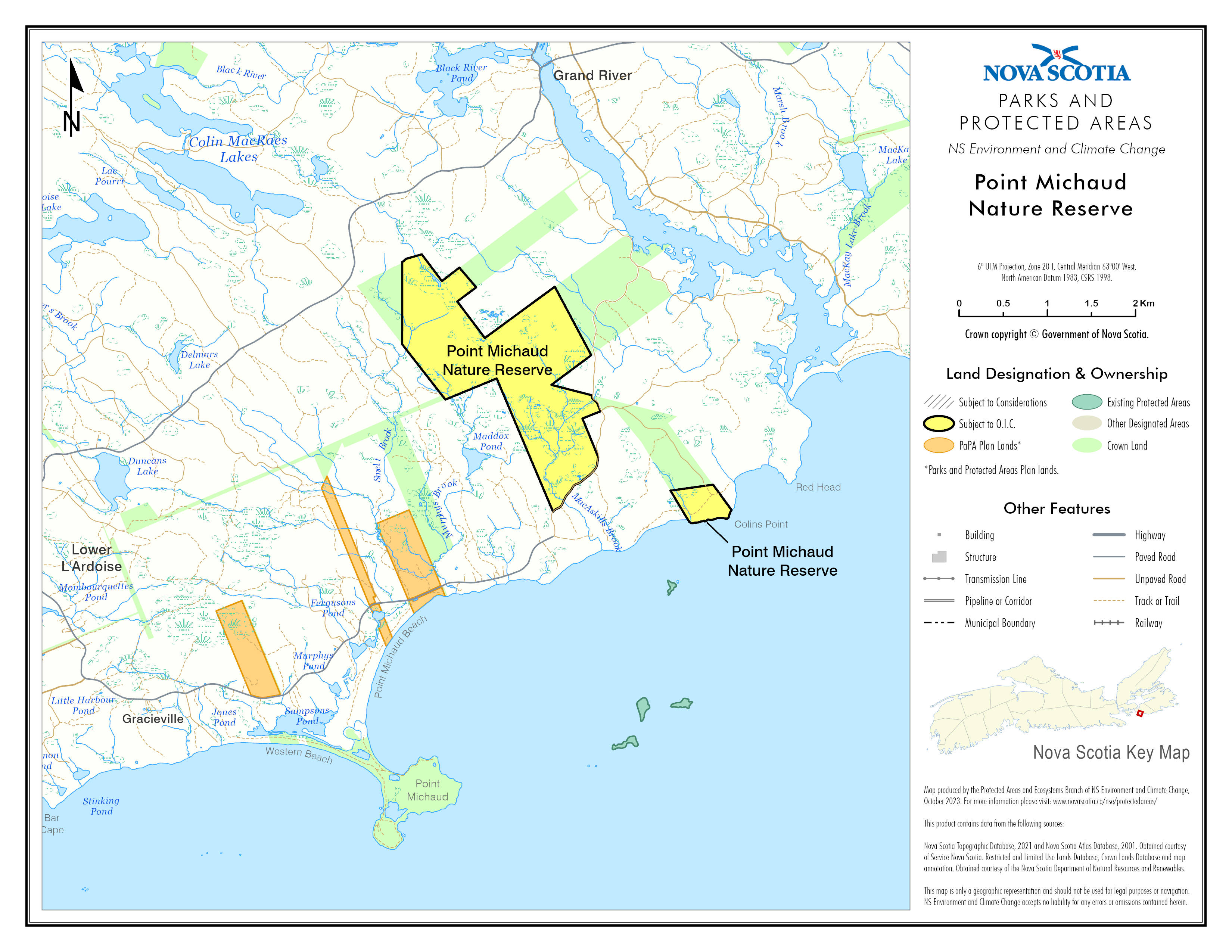 Map Showing Approximate Boundaries of Point Michaud Nature Reserve