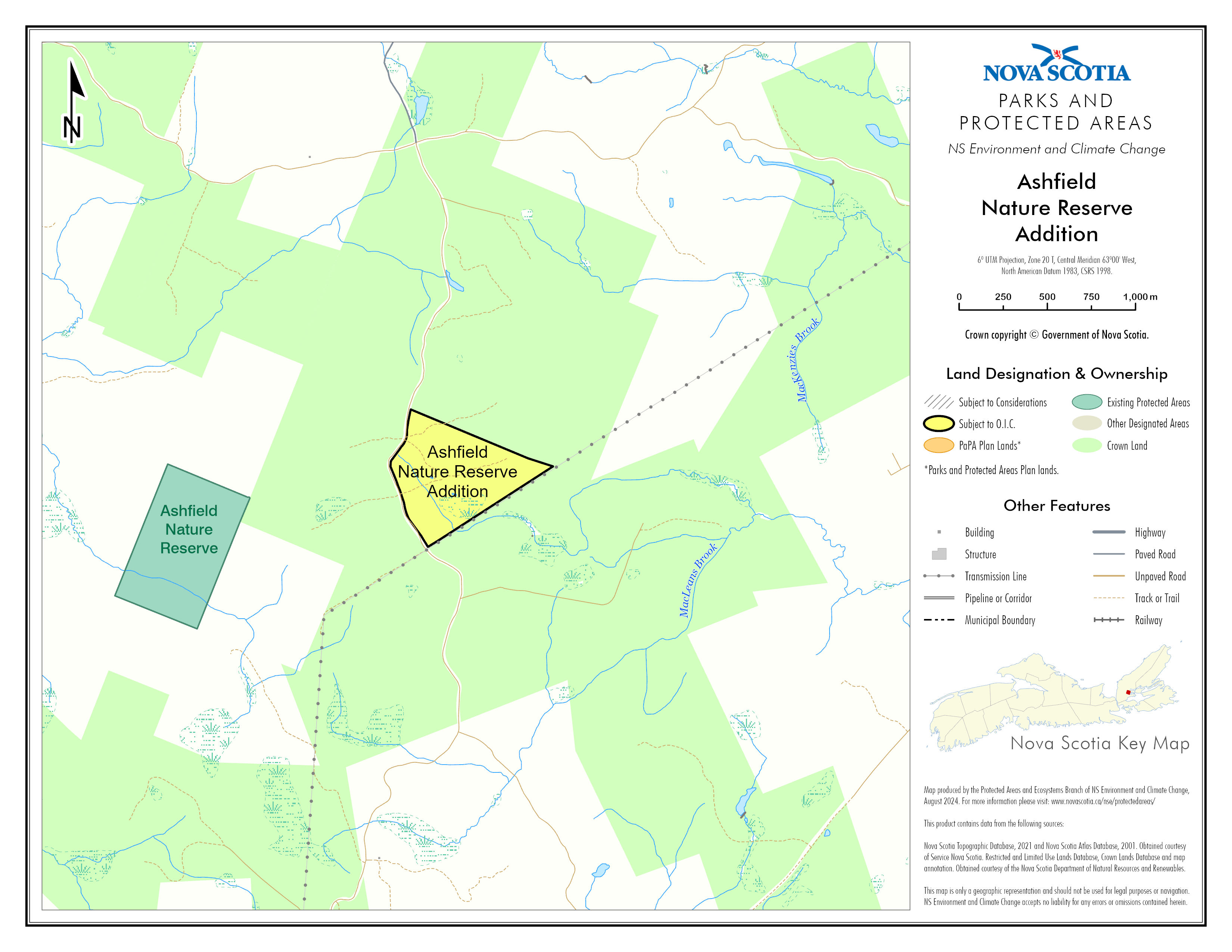 Graphic showing map of addition to Ashfield Nature Reserve