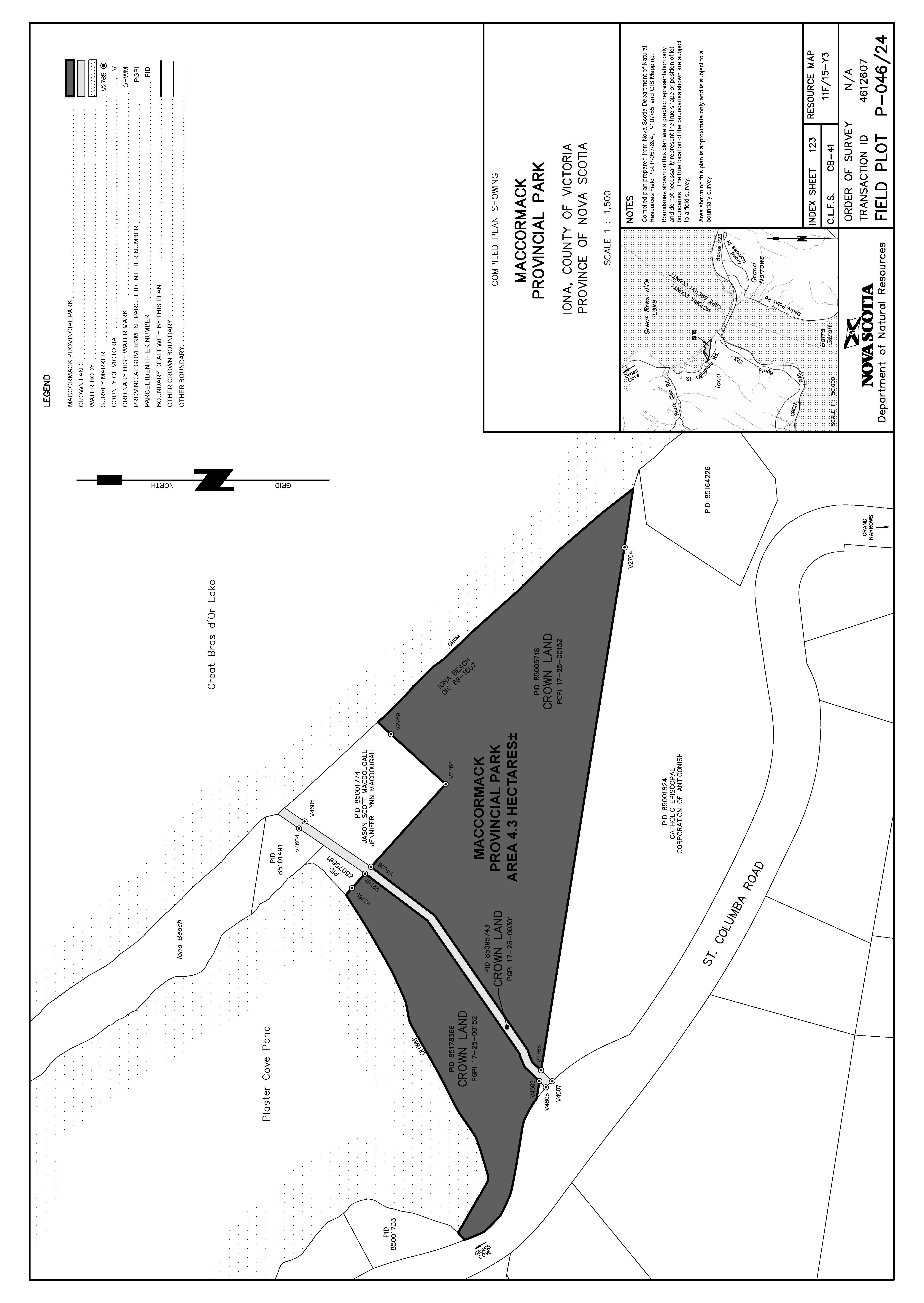 Graphic showing map of MacCormack Provincial Park