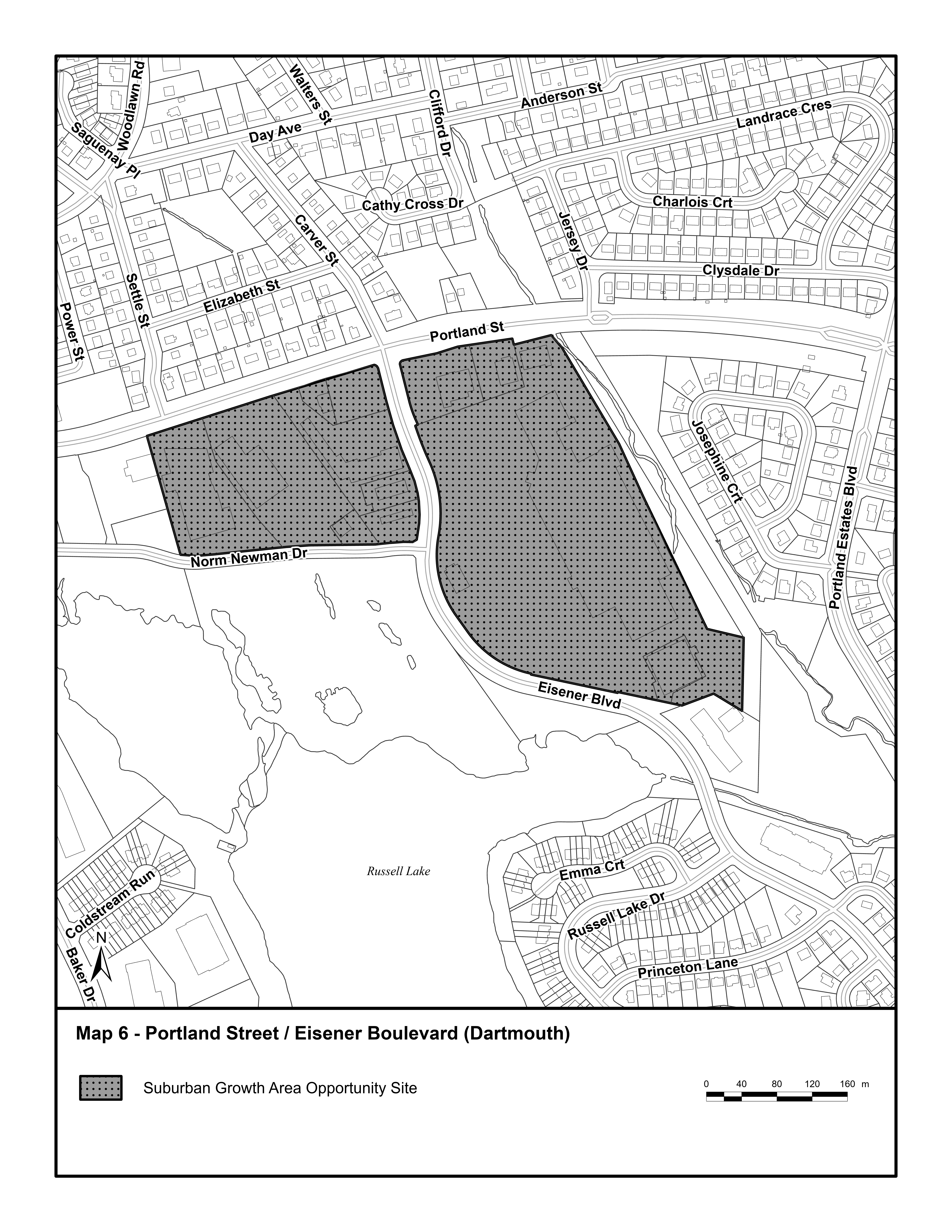 Graphic showing Map 6 - Portland Street / Eisener Boulevard (Dartmouth)