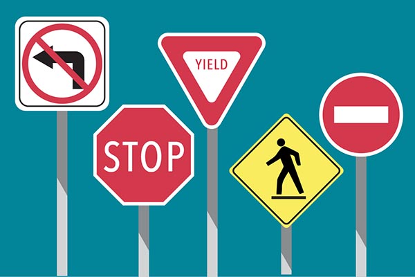 illustration of road signs