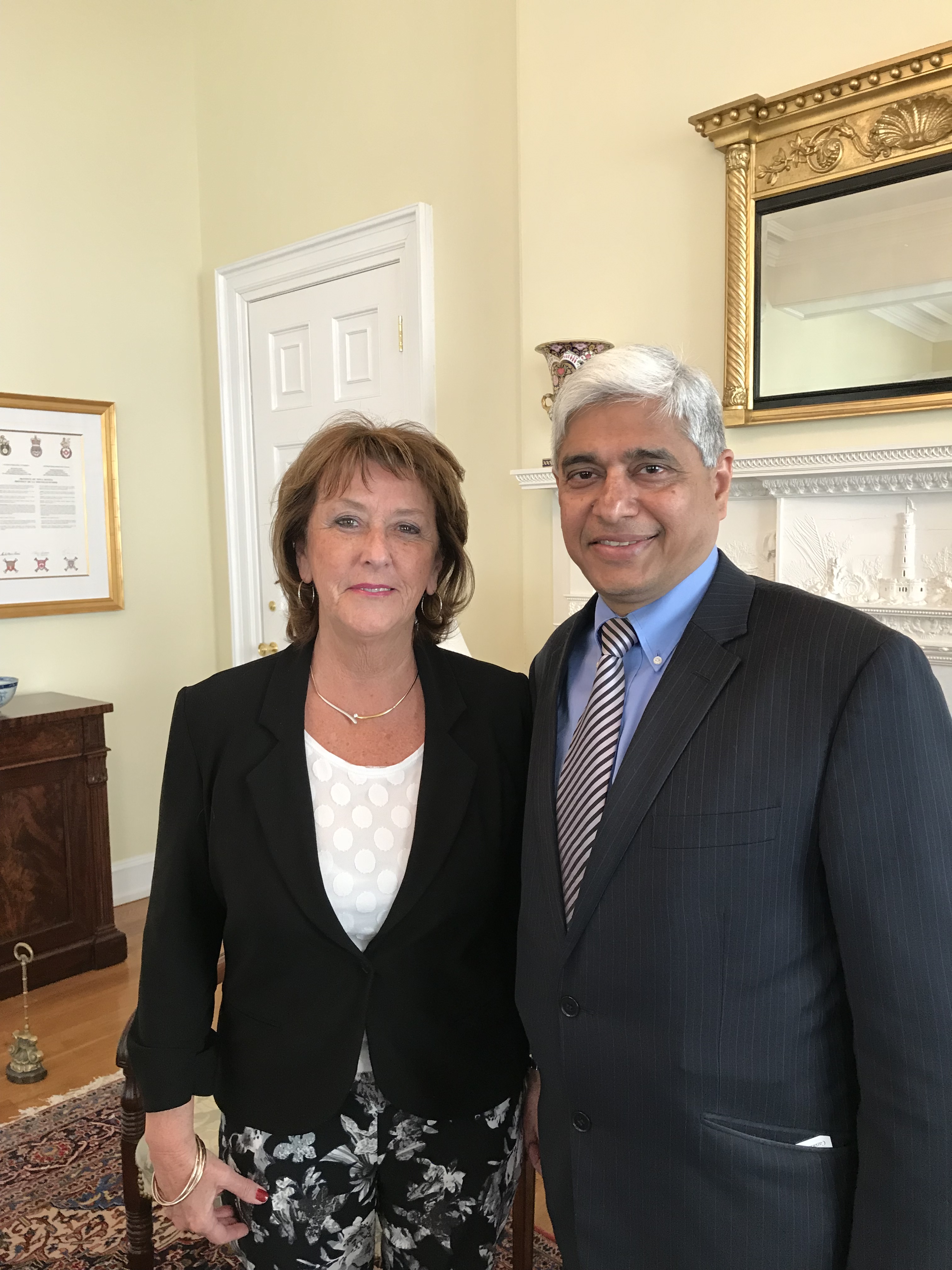 Deputy Premier Karen Casey met with His Excellency Vikas Swarup, High Commissioner of India to Canada on May 24, 2018.