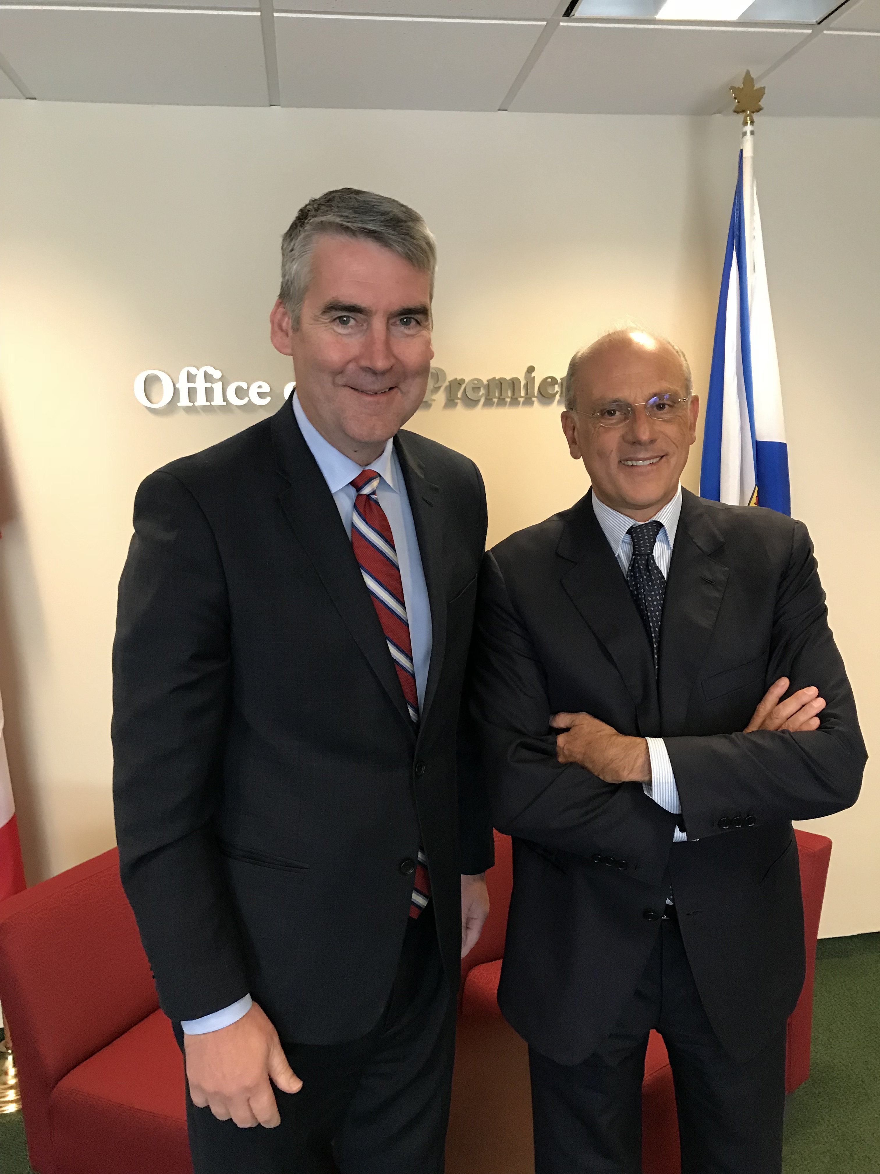 Premier Stephen McNeil meets with the Ambassador of Italy in Canada, Claudio Taffuri
