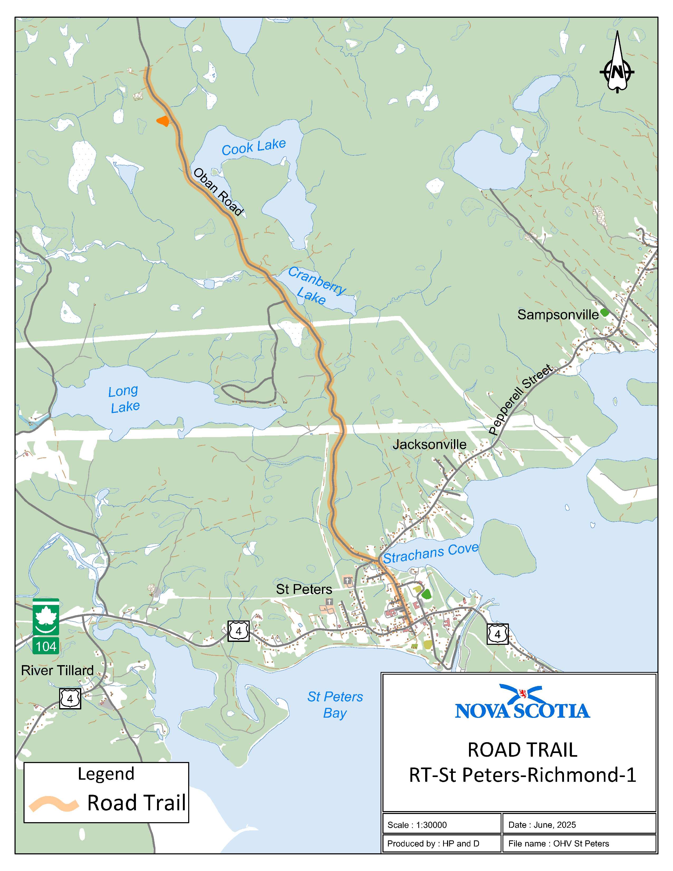 Graphic showing map of St. Peter's, Richmond County Road Trail