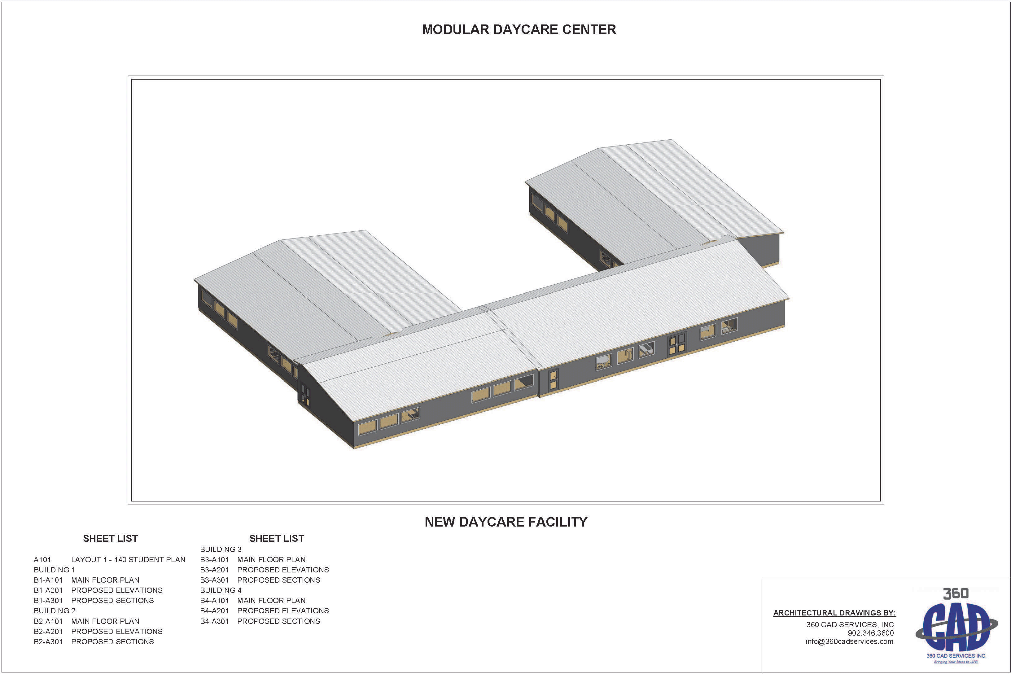 Graphic showing architechtural drawing of Fall River Childcare Facility