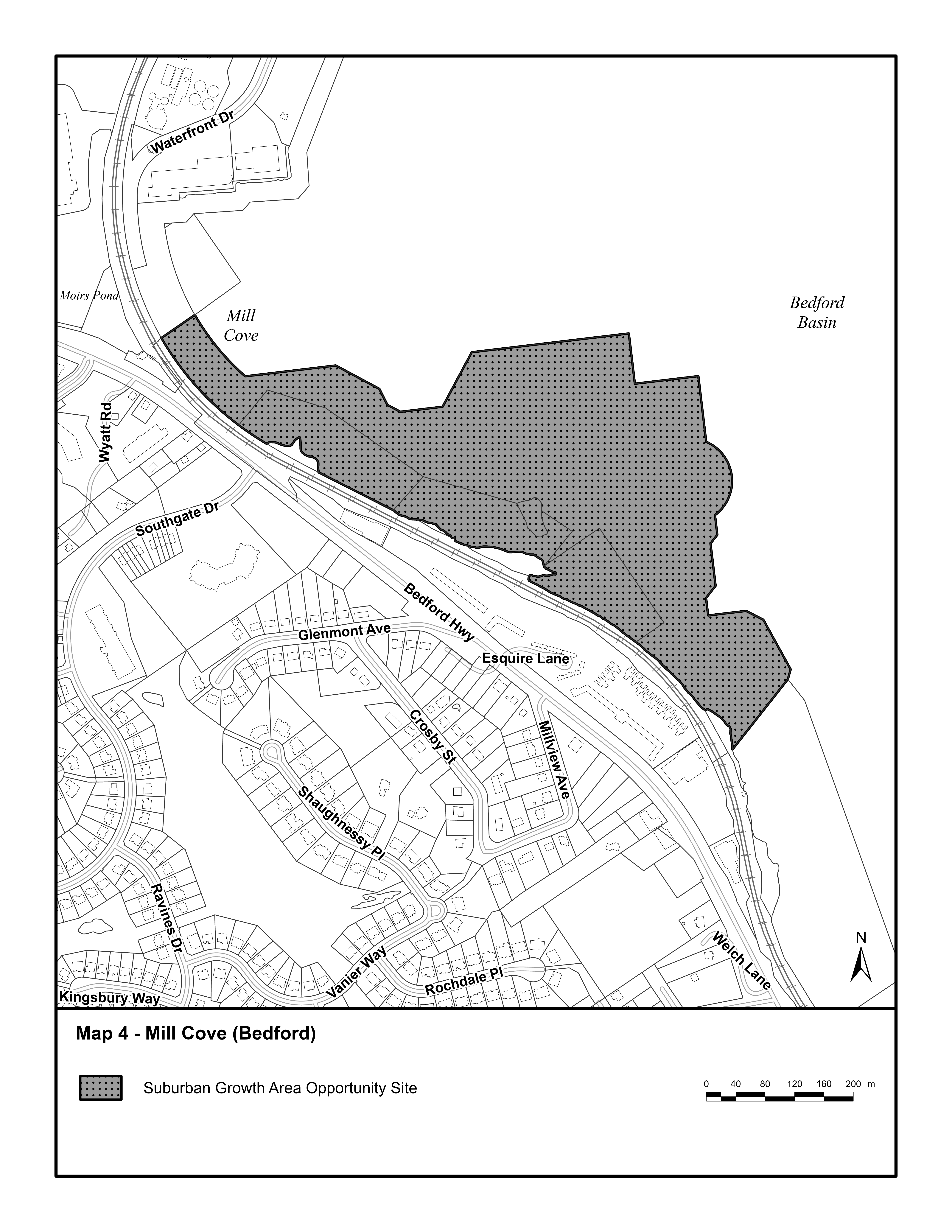 Graphic showing Map 4 - Mill Cove (Bedford)