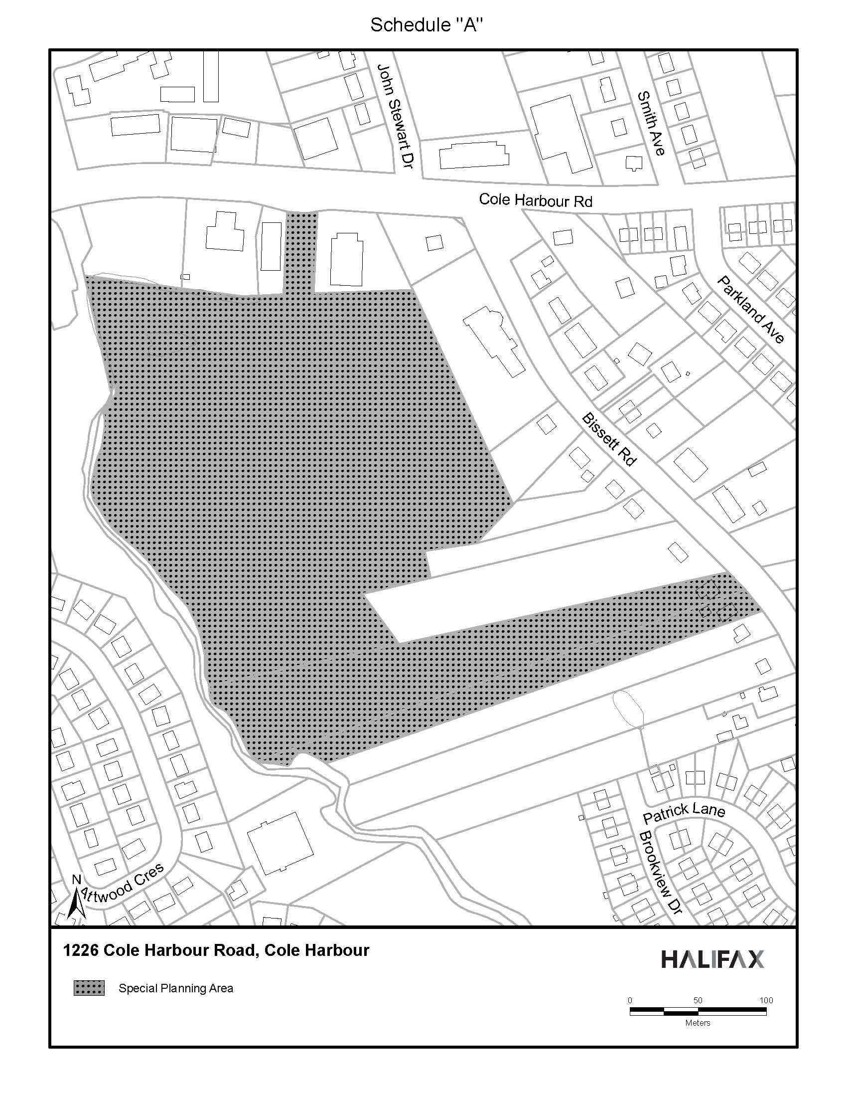 Graphic showing map of 1226 Cole Harbour Road Special Planning Area