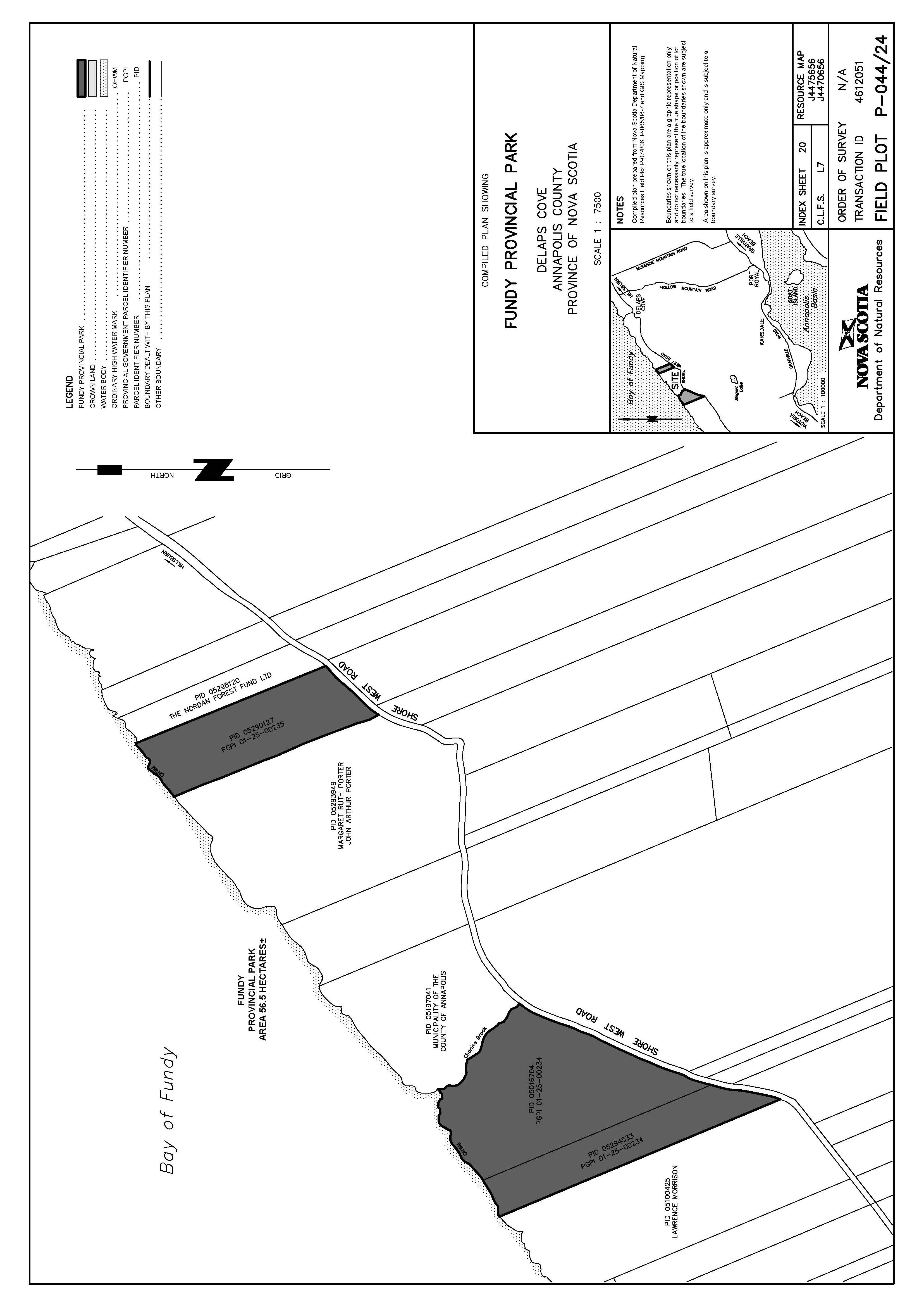 Graphic showing map of Fundy Provincial Park