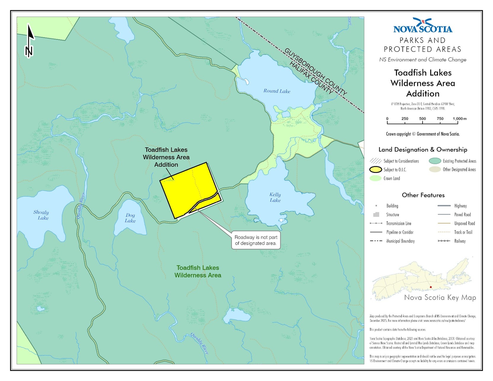 Graphic showing map of addition to Toadfish Lakes Wilderness Area