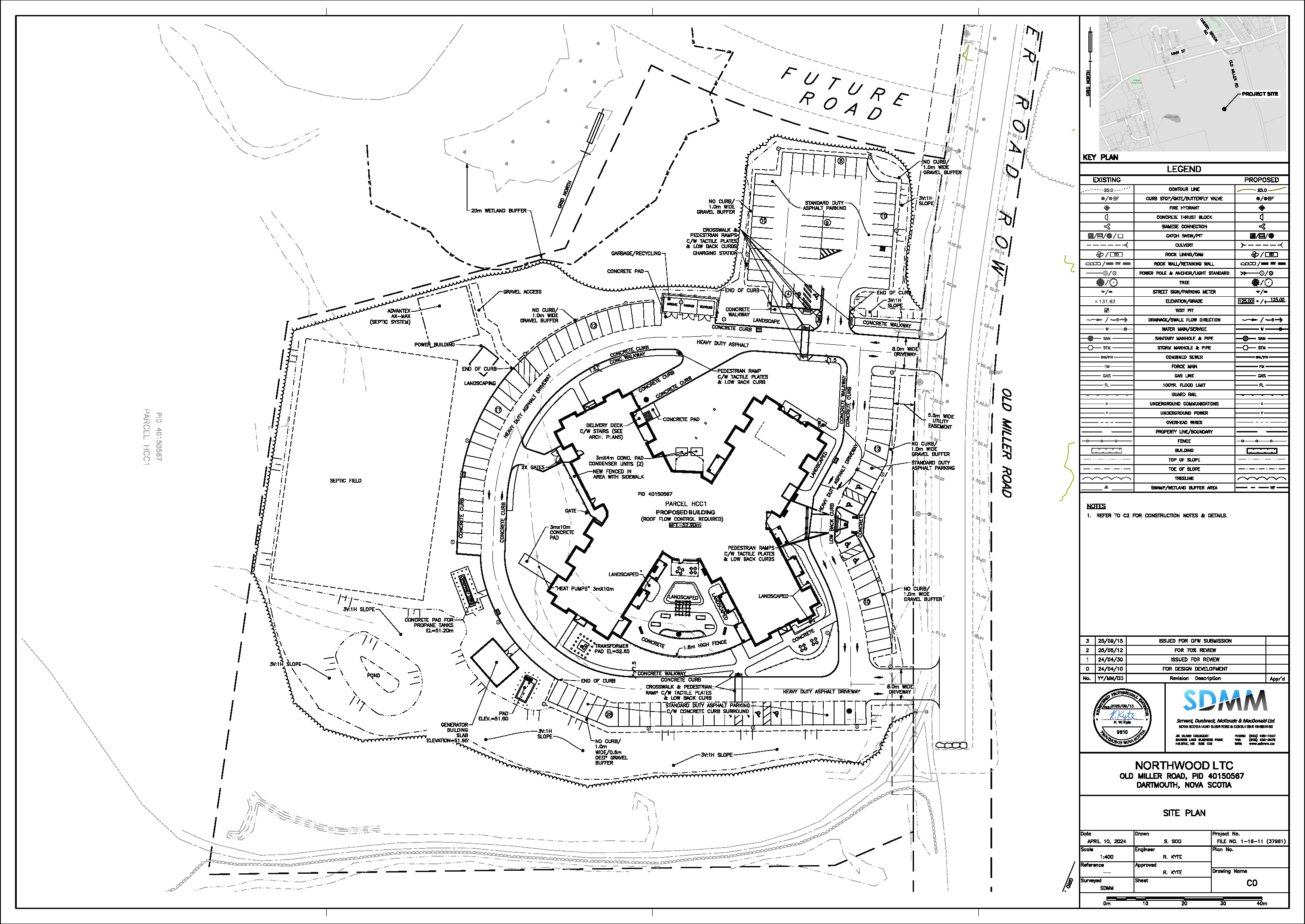 Graphic showing map of site plan of the Westphal Healthcare Facility Area