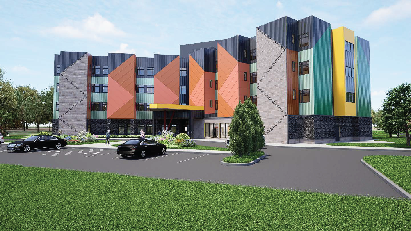 Graphic showing a render of the Wesphal Healhcare Facilty Area