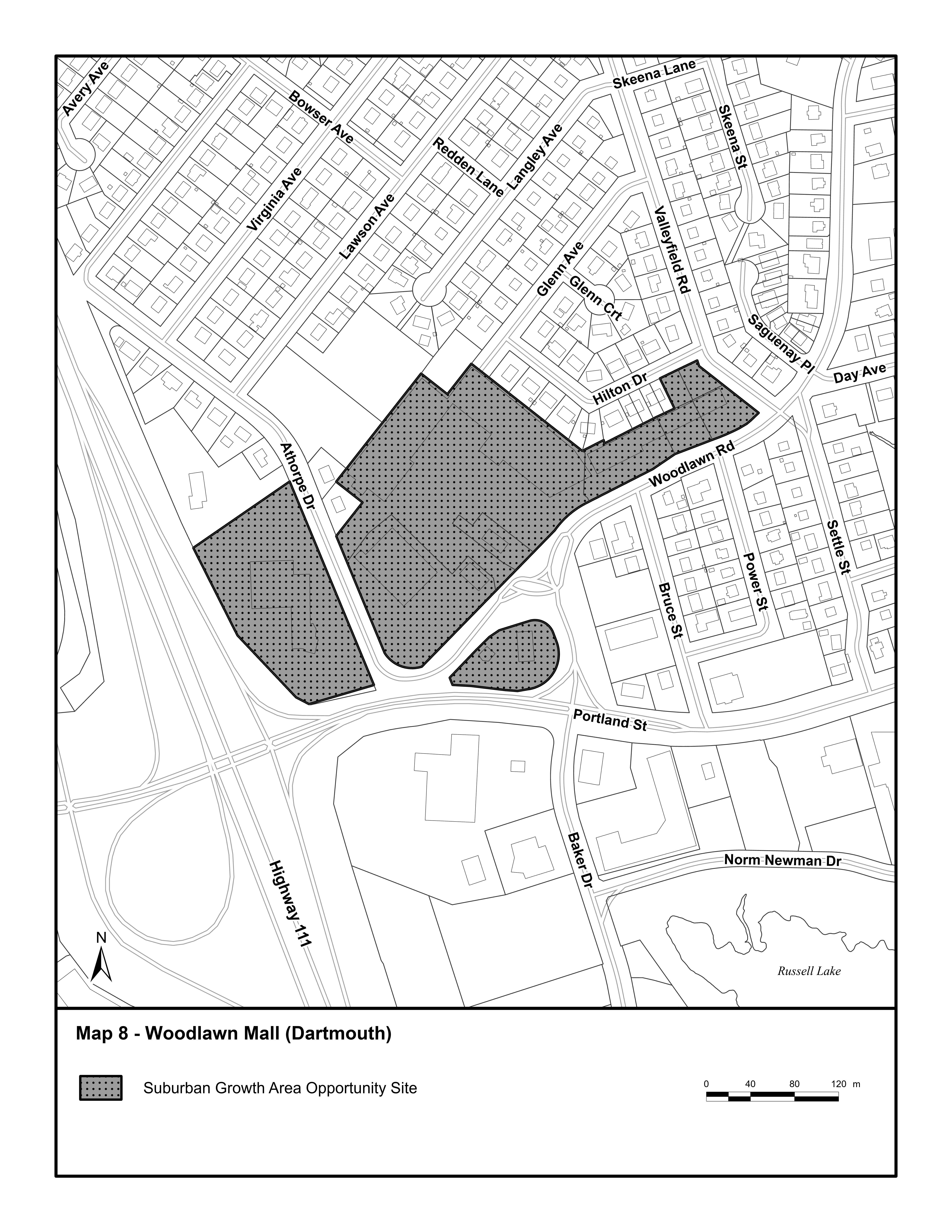 Graphic showing Map 8 - Woodlawn Mall (Dartmouth)