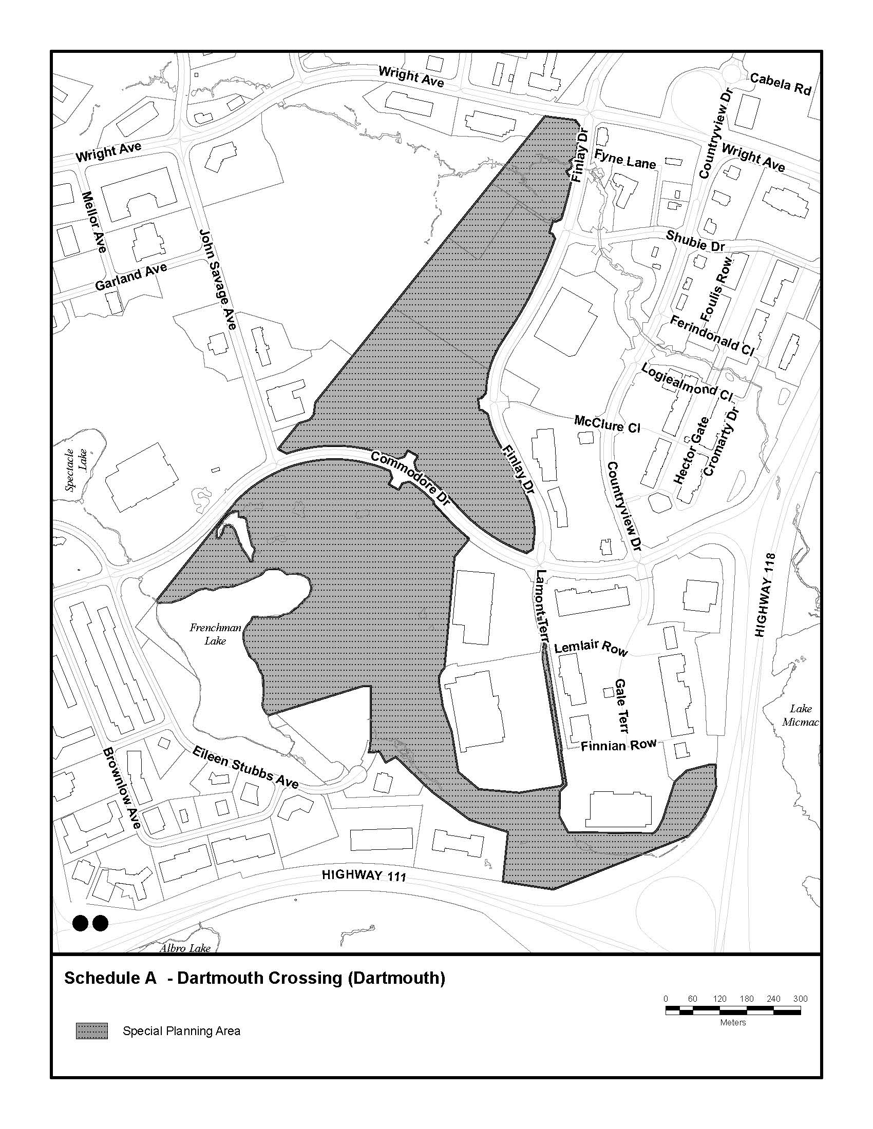 Map of Dartmouth Crossing Special Planning Area