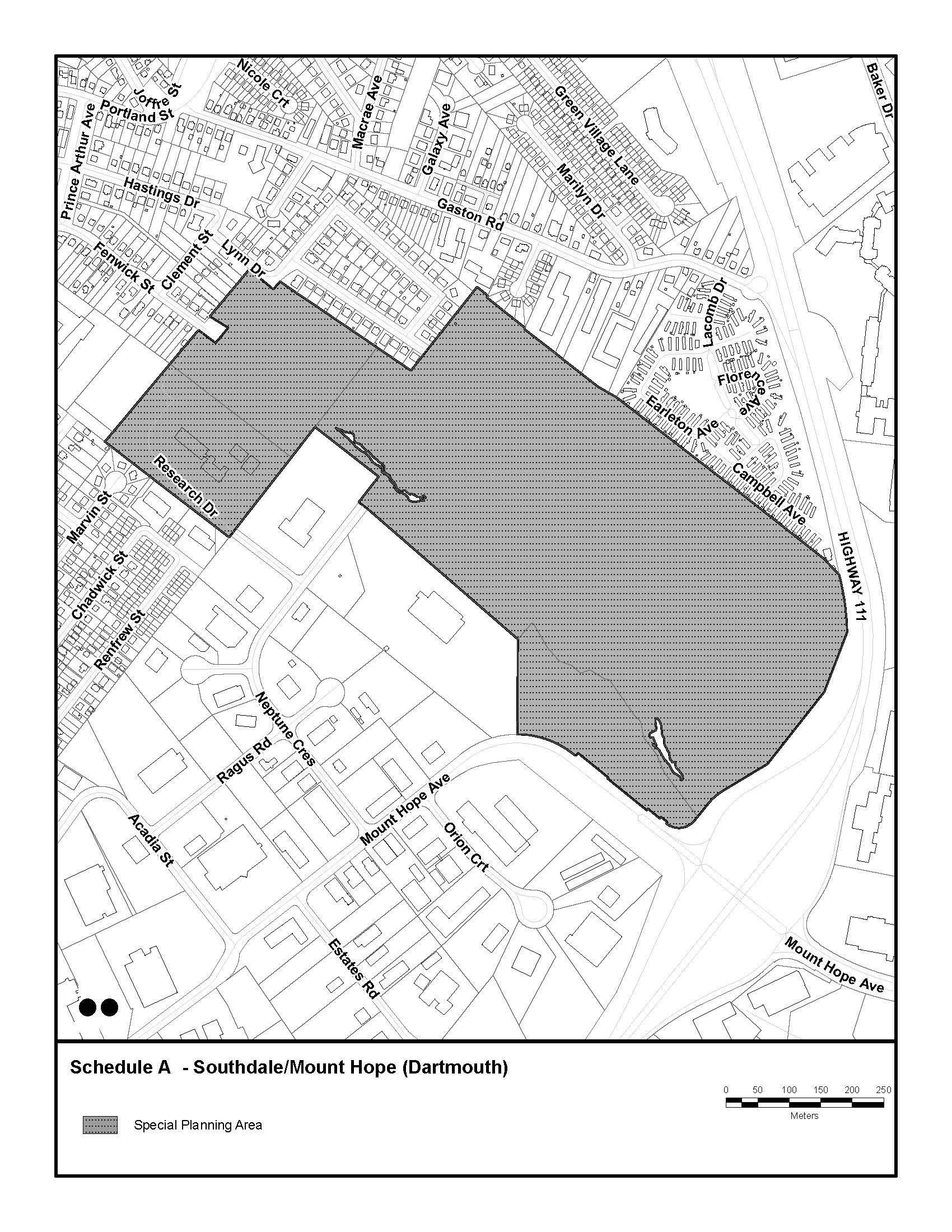 Map of Southdale-Mount Hope Special Planning Area