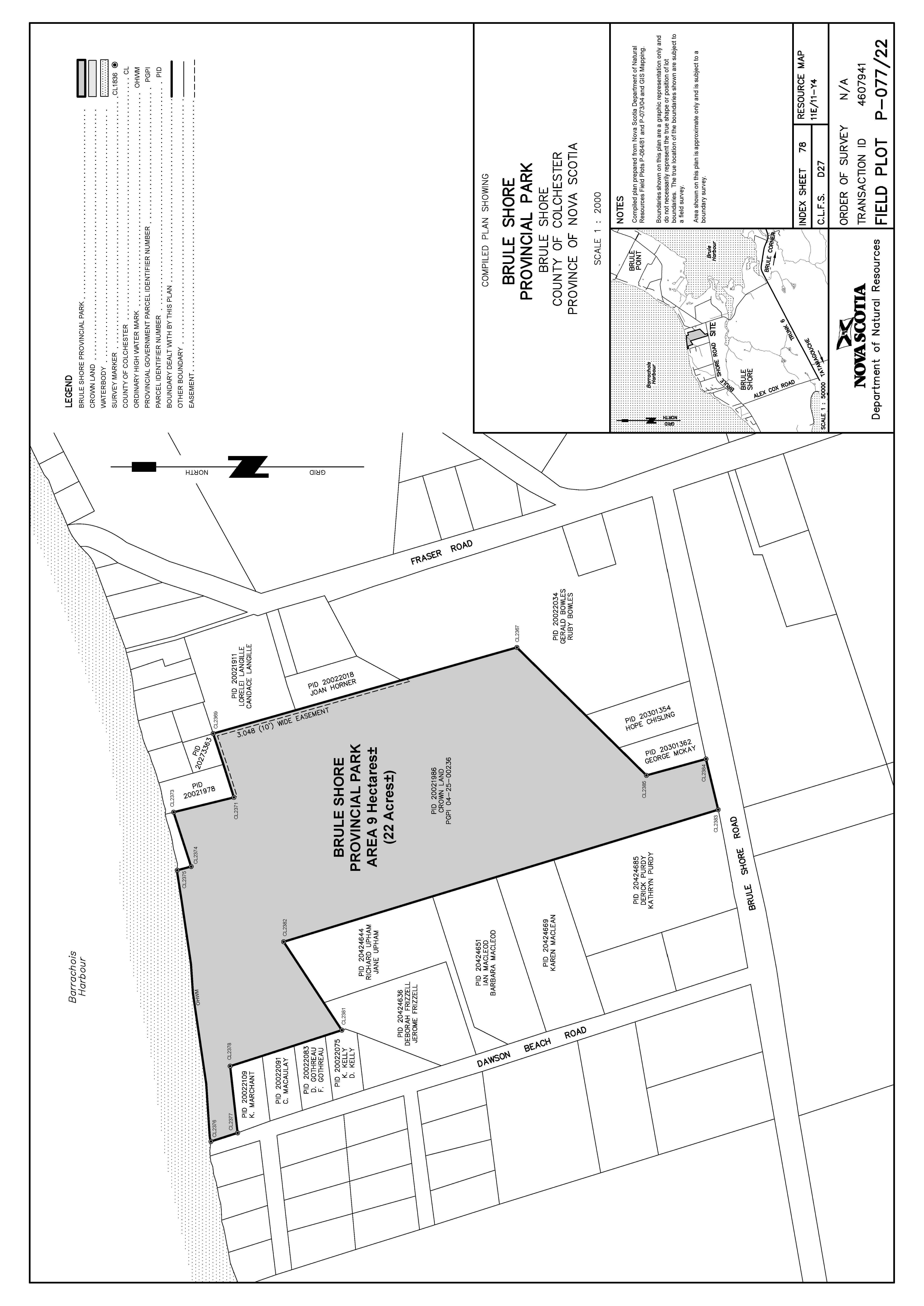 Graphic showing map of Brule Shore Provincial Park