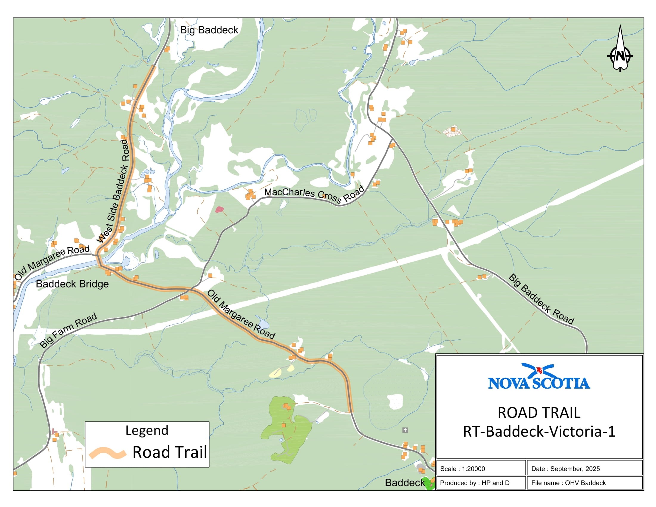 Graphic showing map of Baddeck, Victoria County