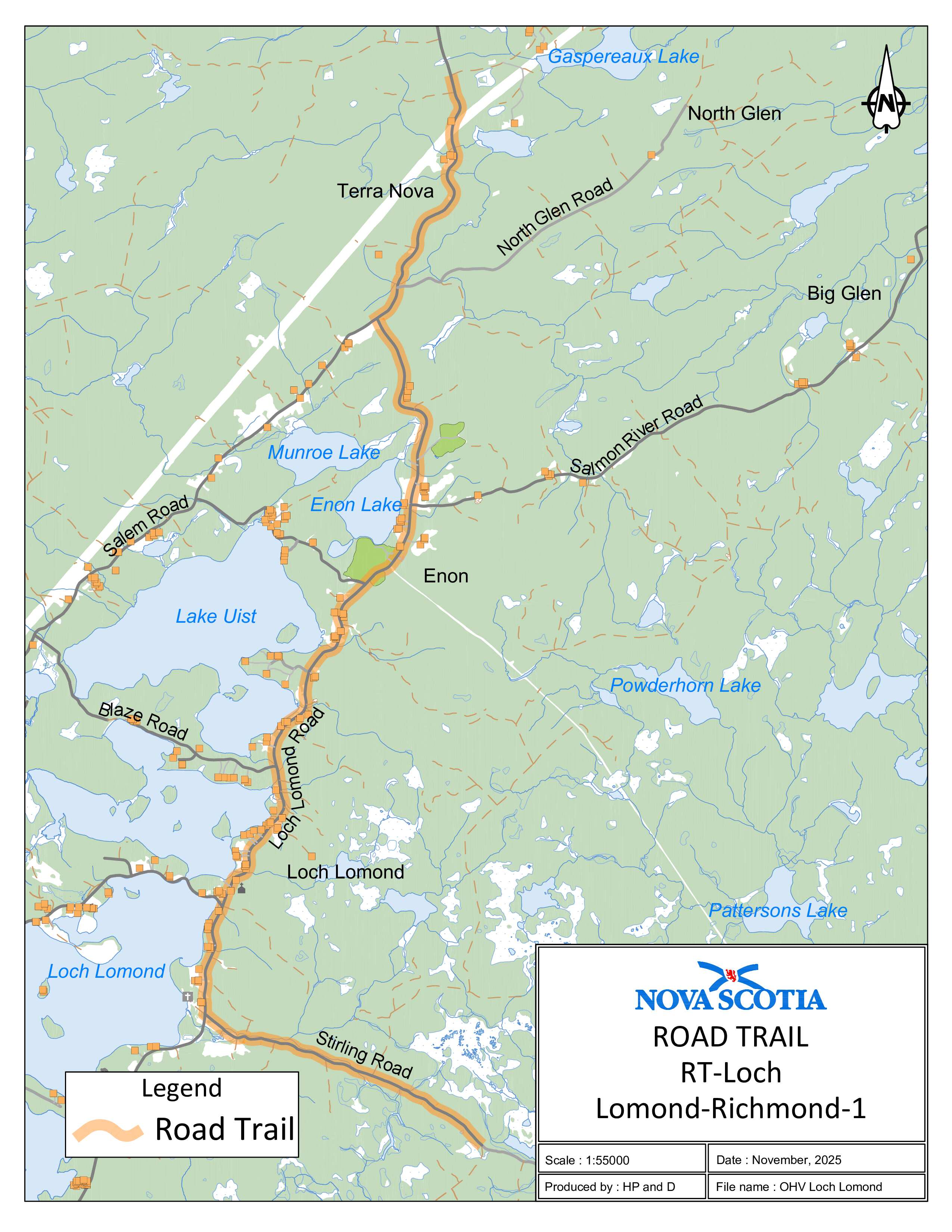 Graphic showing map of Loch Lomond, Richmond County