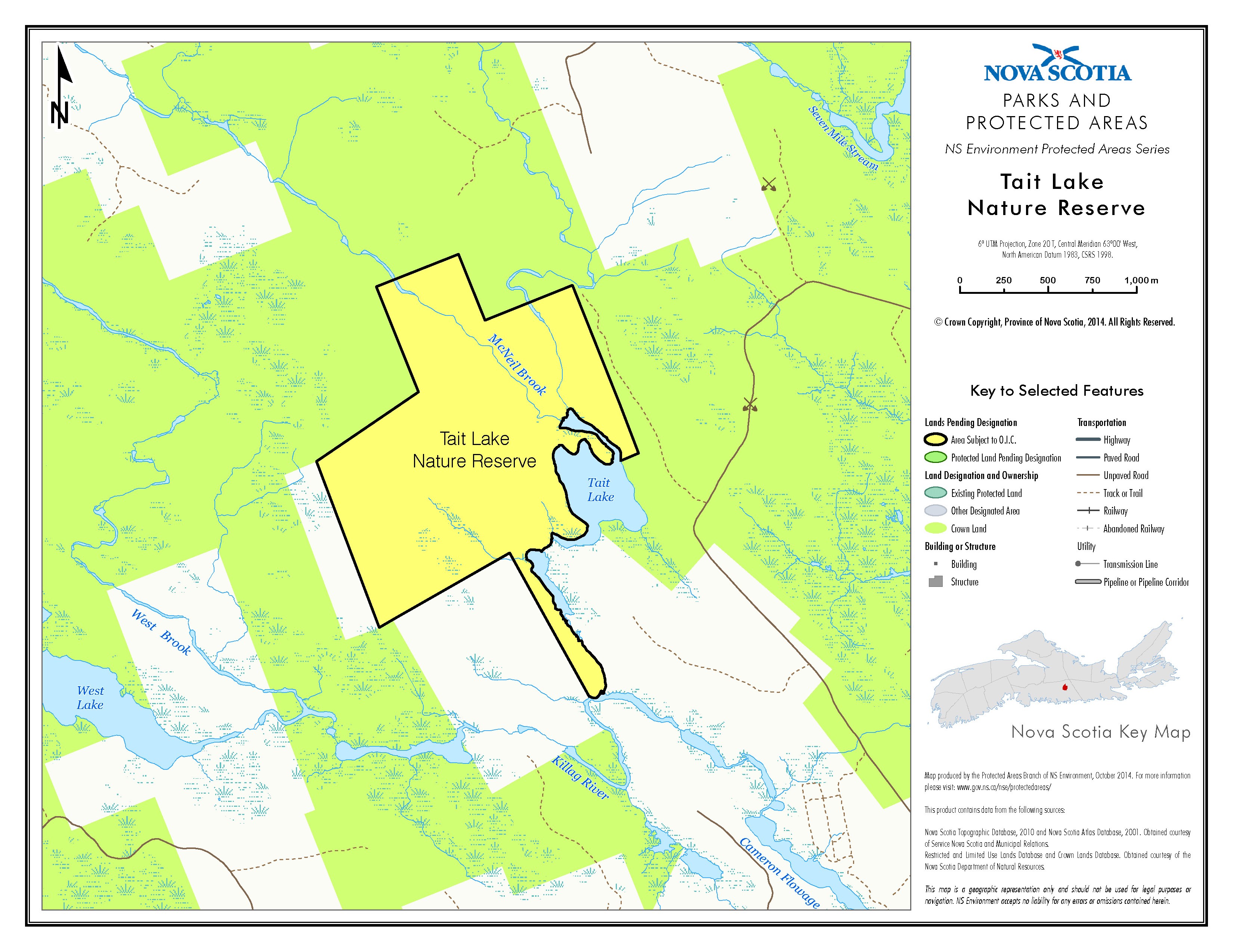 Map of Tait Lake Nature Reserve