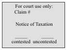 For court use only.  Claim number.